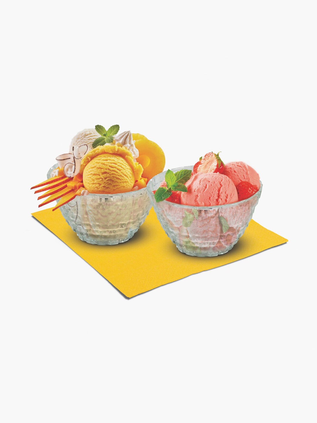 

Home Centre Set of 4 Transparent Glass Textured Dazzle Bowls