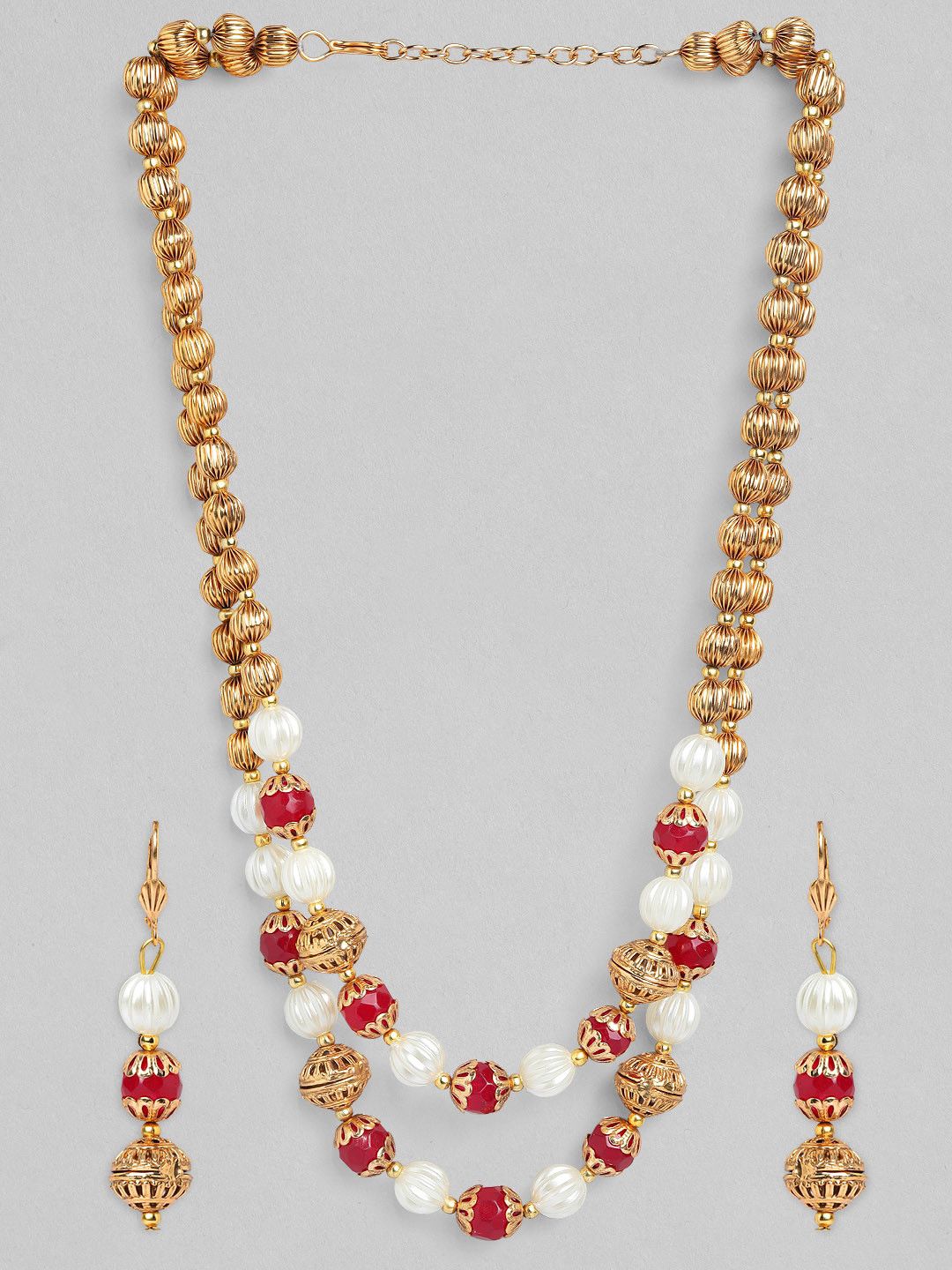 

Anouk Gold-Plated & White Royal Beaded Handcrafted Necklace Set