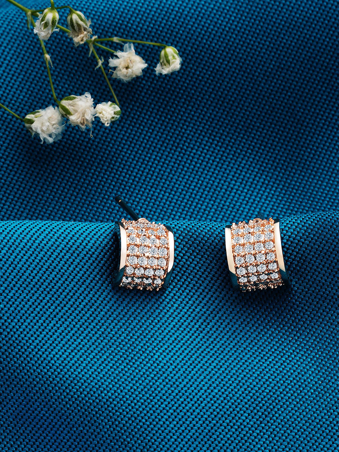 

AMI Rose Gold Dome Shaped Studs Earrings