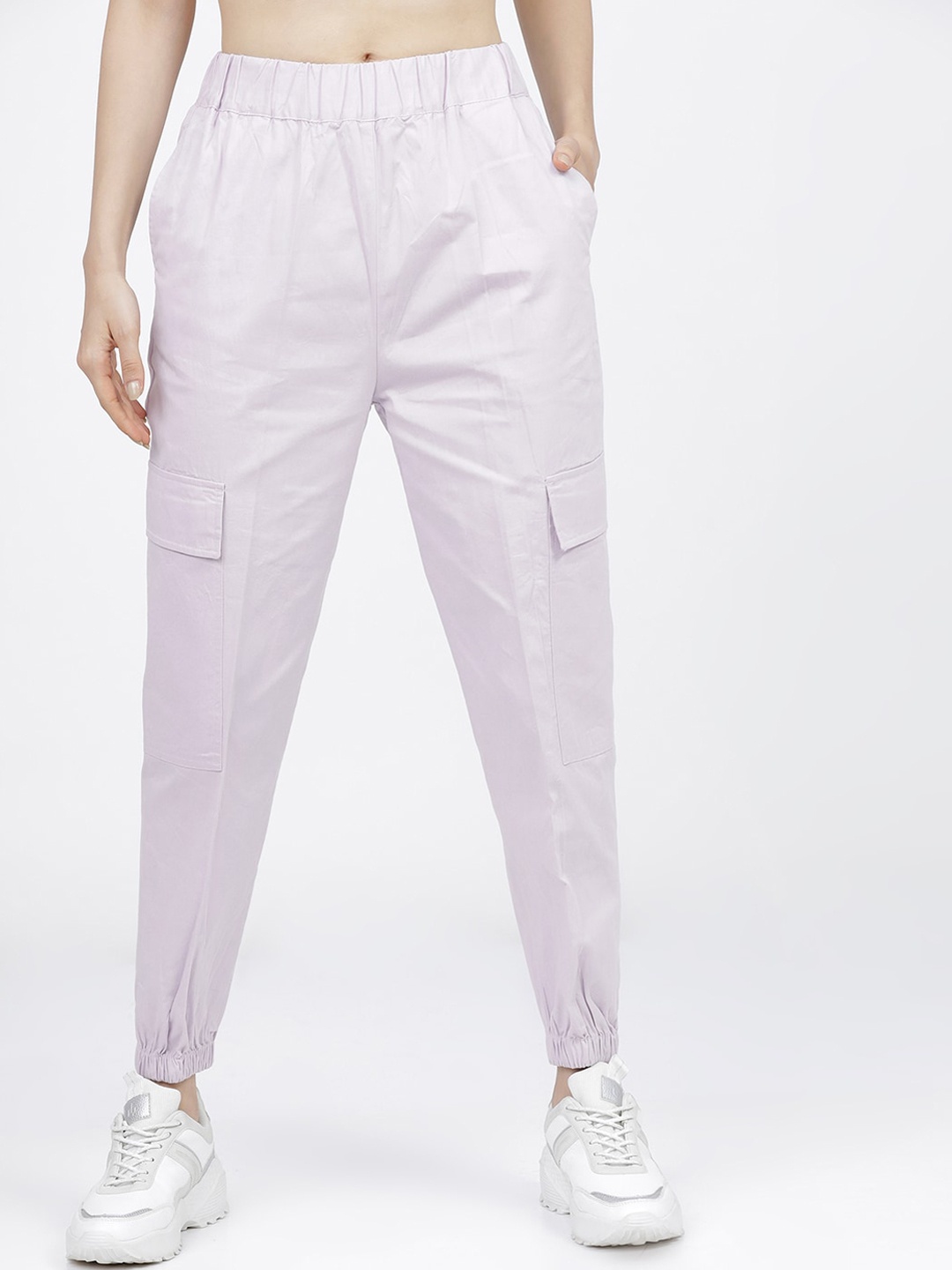 

Tokyo Talkies Women Lavender Slim Fit Easy Wash Joggers Trousers