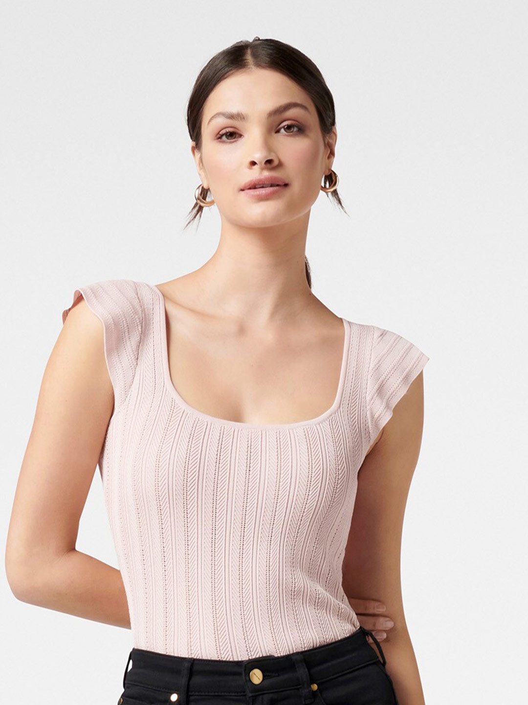 

Forever New Pink Fitted Top
