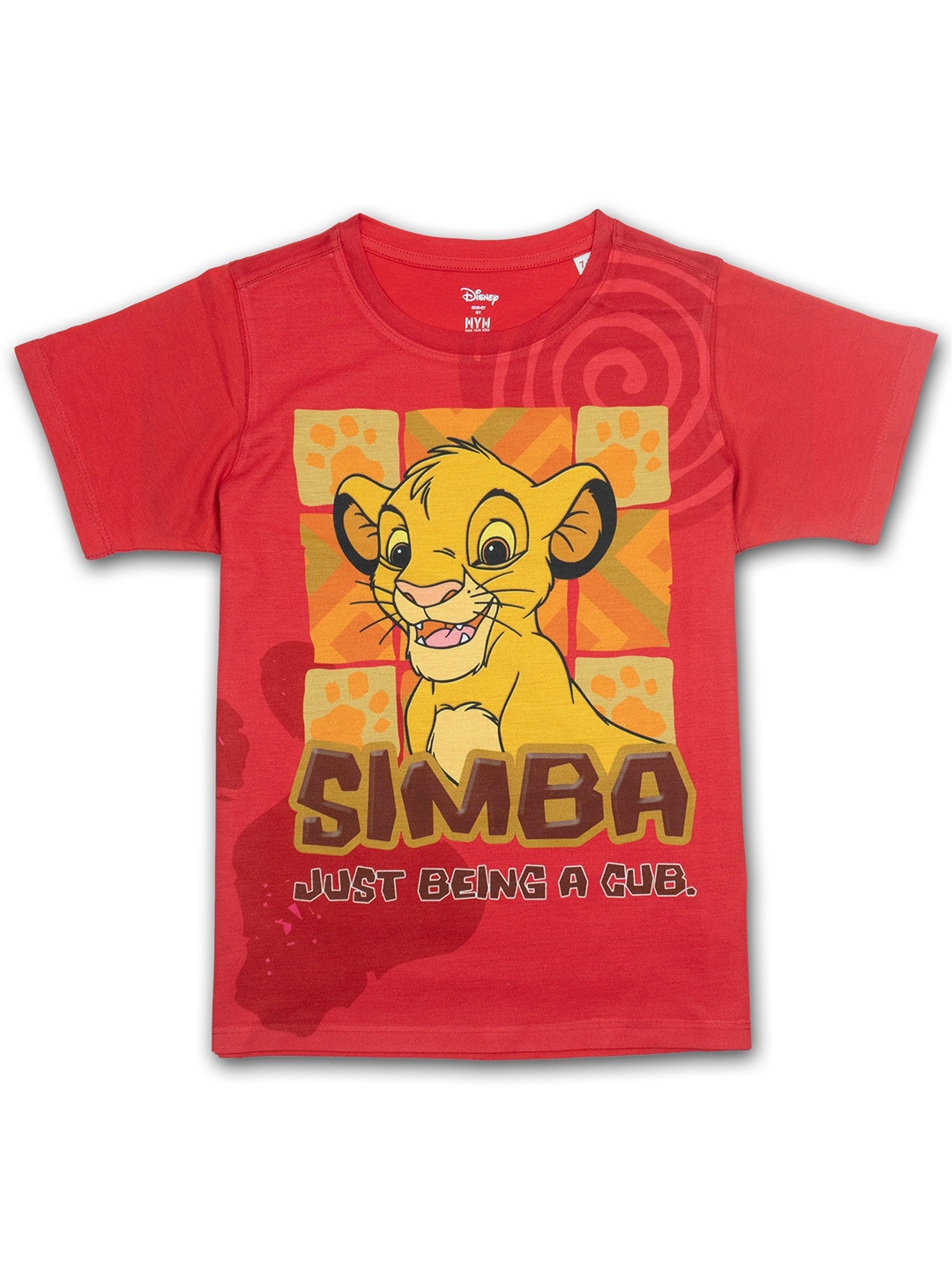 

Disney by Wear Your Mind Boys Red Lion King Printed Cotton T-shirt