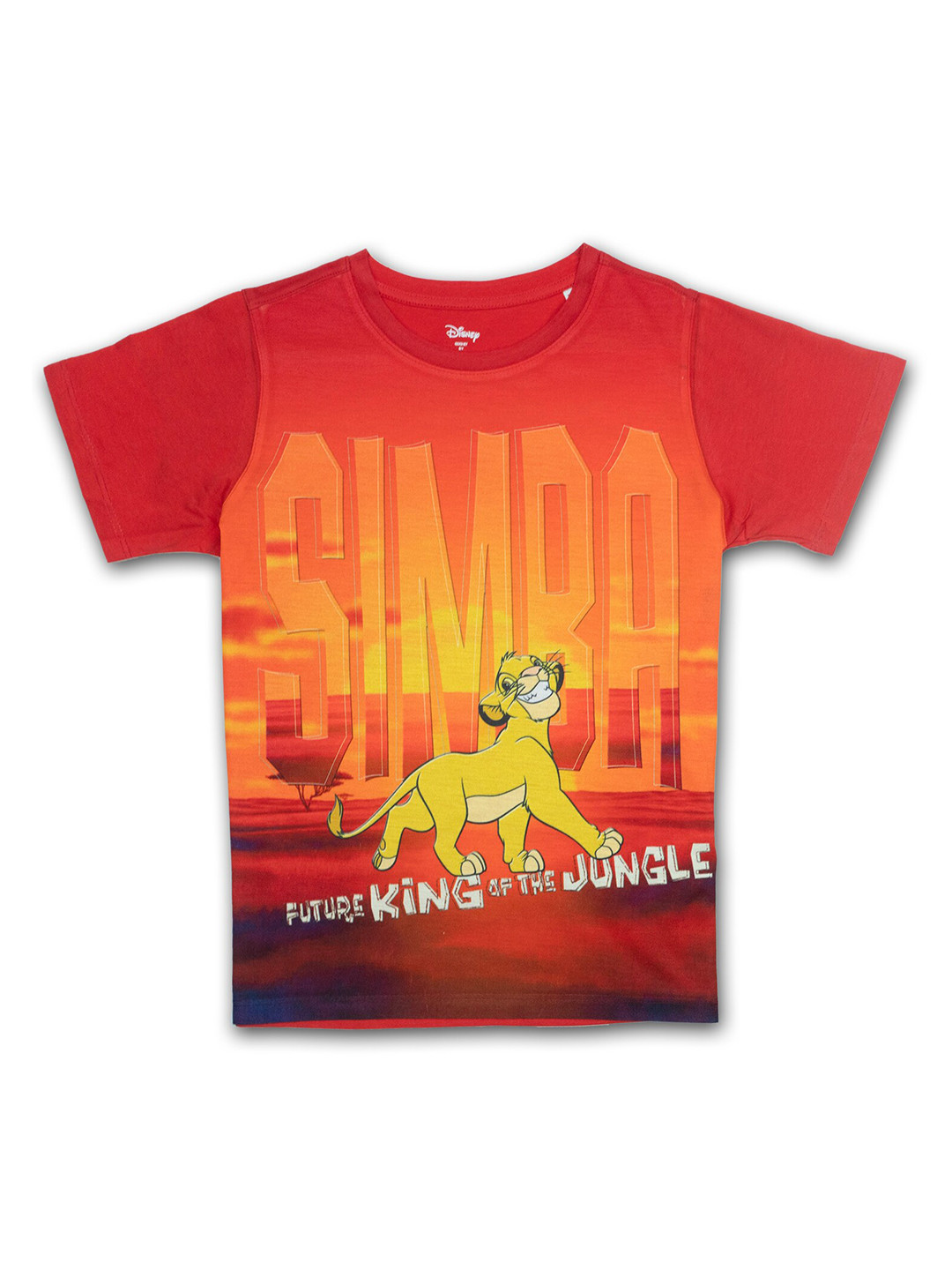 

Disney by Wear Your Mind Boys Red Typography Printed Lion King T-shirt
