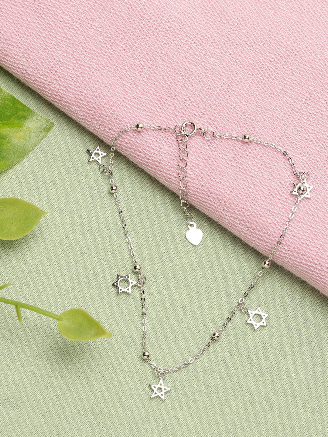 

GIVA 925 Sterling Silver Rhodium Plated Adjustable Shining Star Anklet