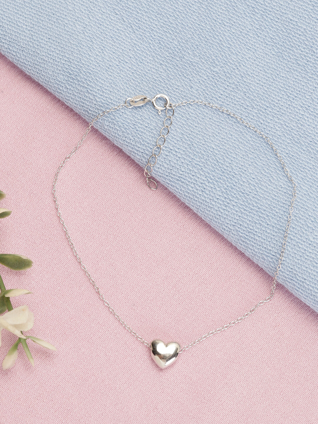 

GIVA 925 Sterling Silver Charming Heart 1 Piece Anklet