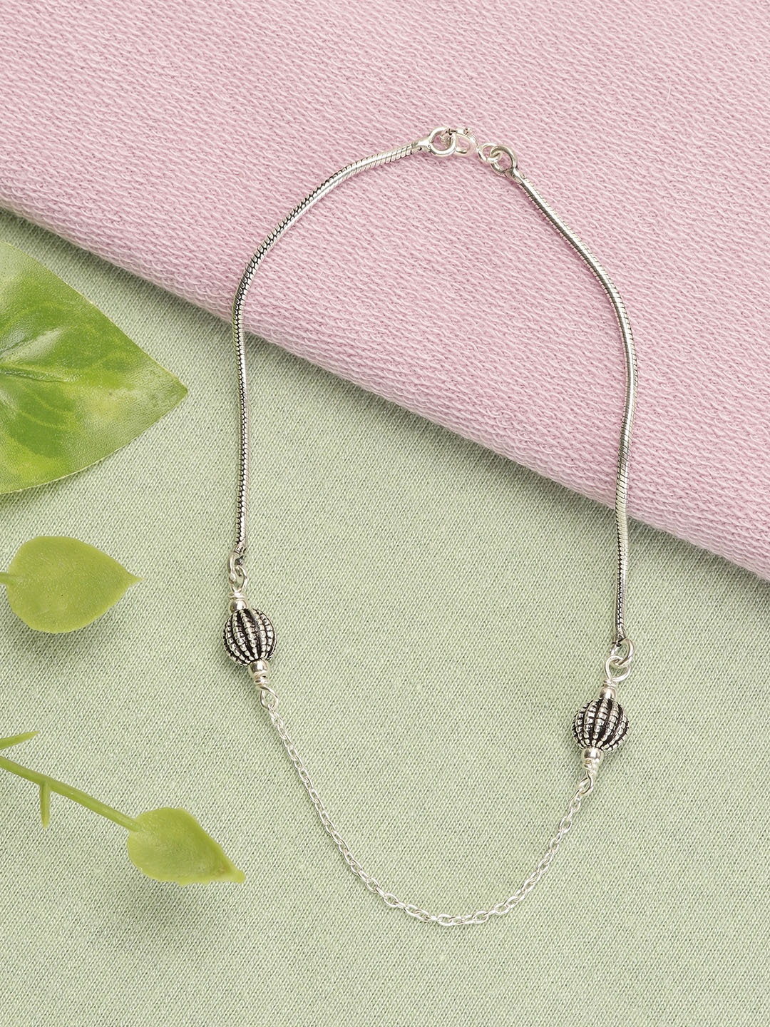 

GIVA 925 Sterling Silver Oxidized Silver Knot Anklet