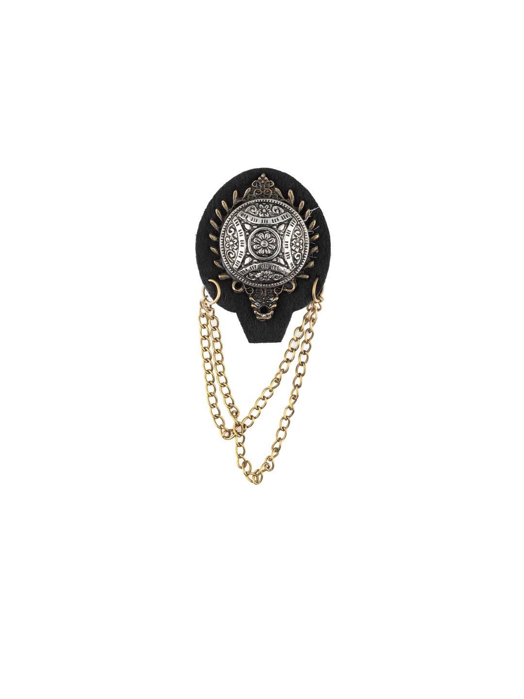 

The Tie Hub Men Black & Gold-Toned Antique Lapel Pin