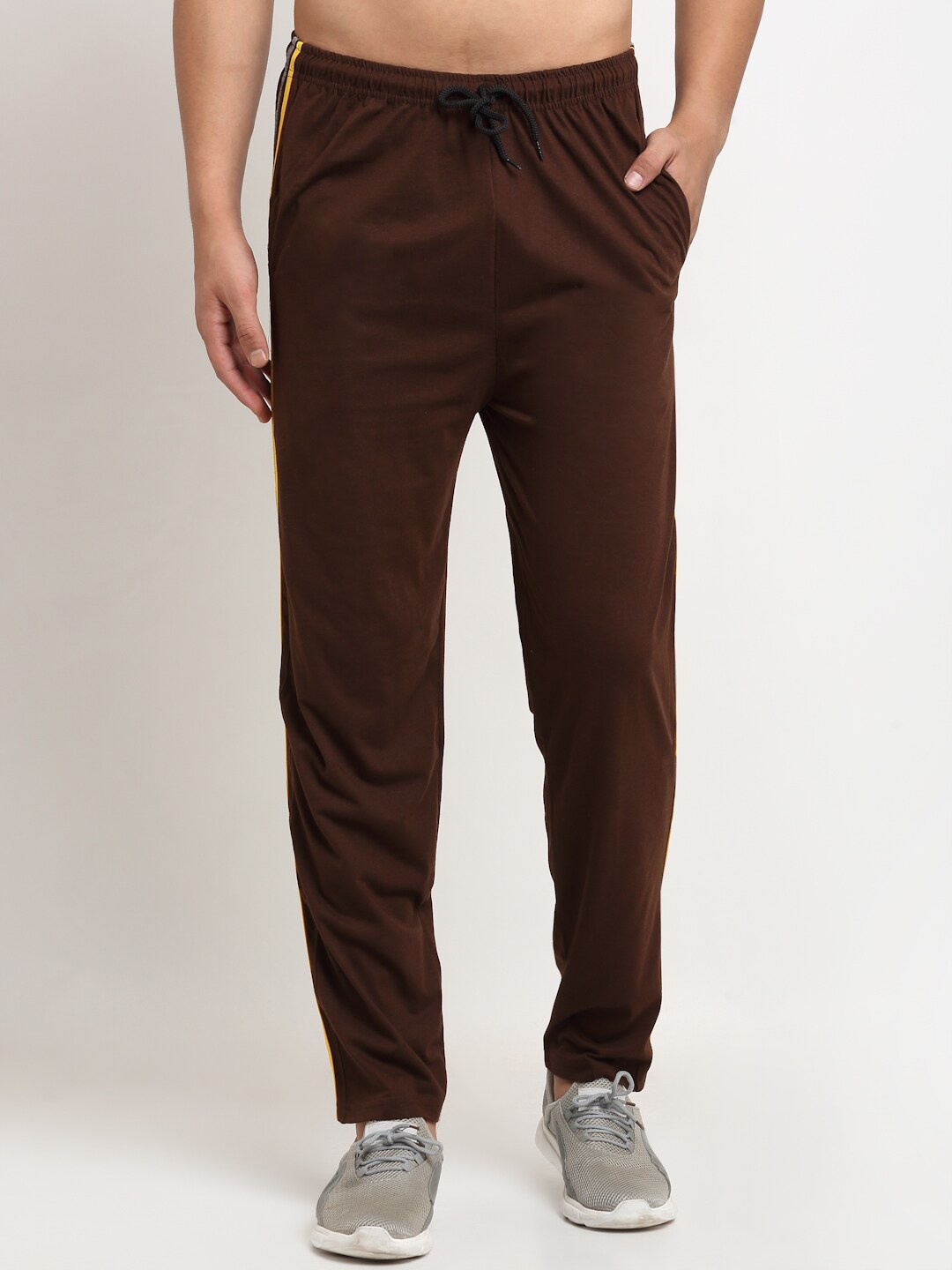 

VIMAL JONNEY Men Brown Solid Straight-Fit Track Pants