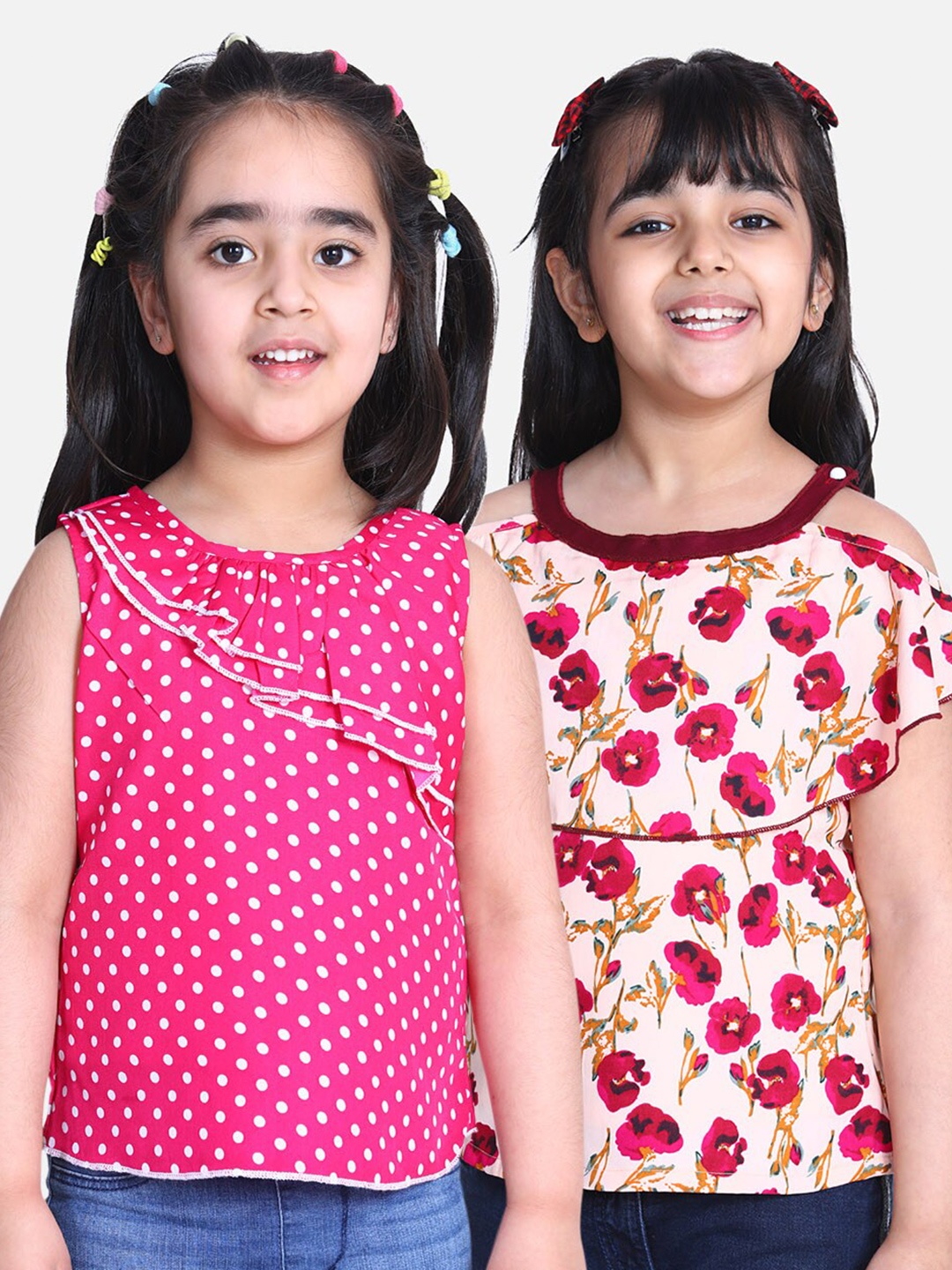 

Cutiekins Pack of 2 Printed Crepe Regular Top, Pink