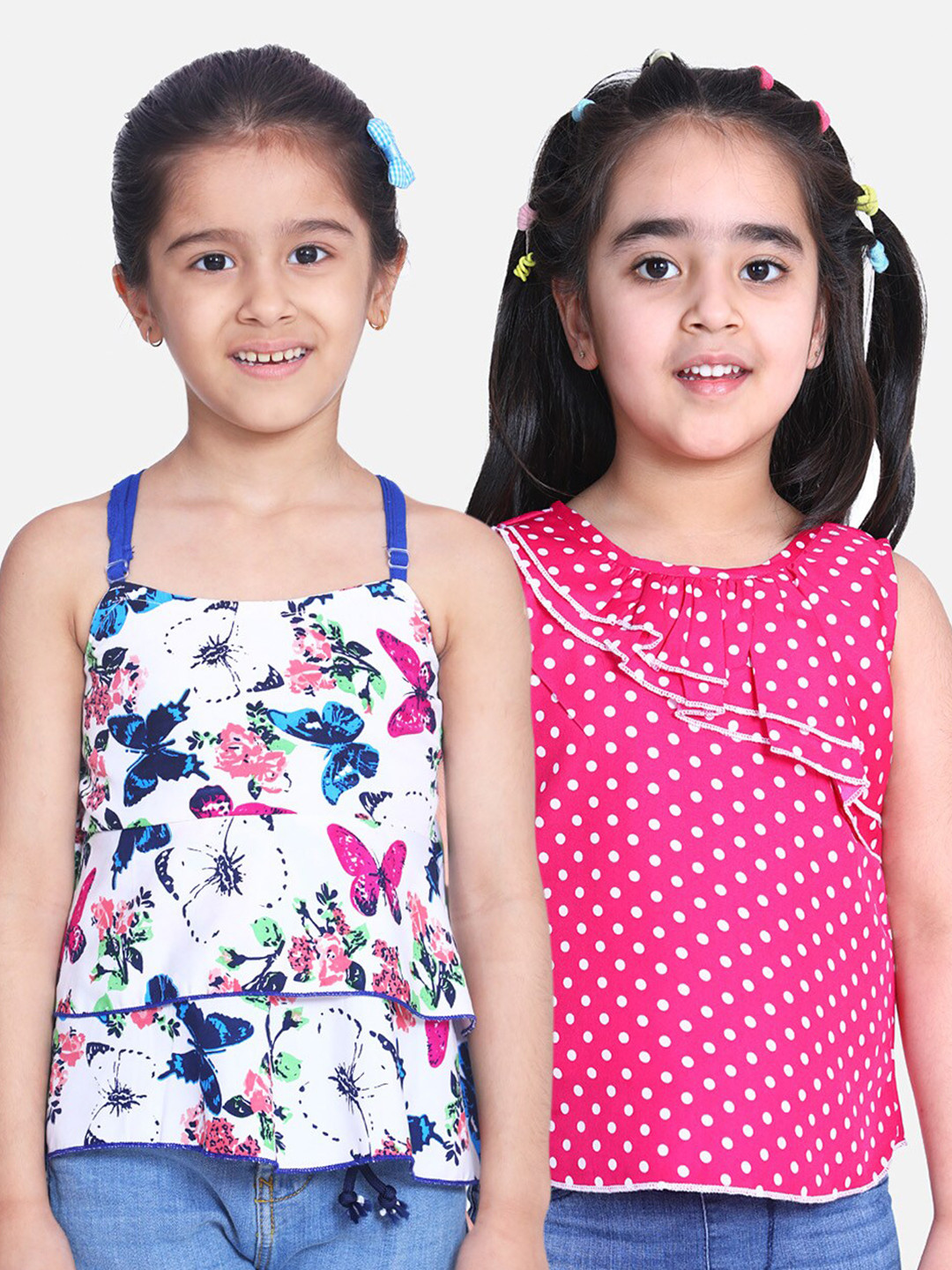 

Cutiekins Pack of 2 White & Pink Floral Regular Top