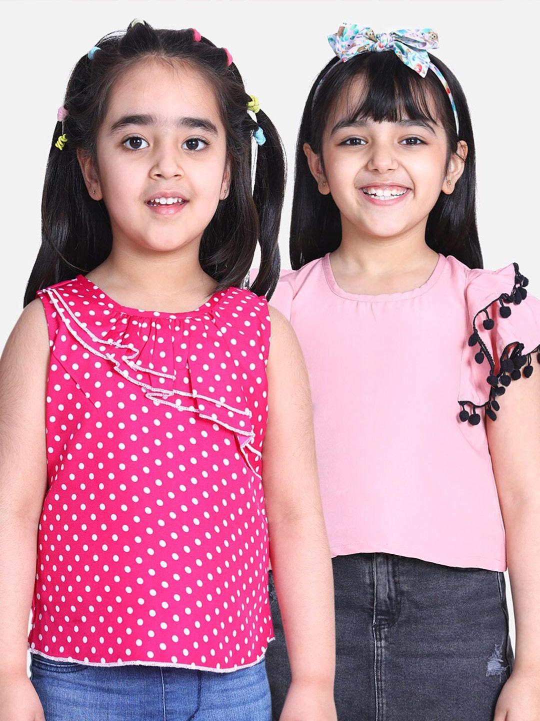 

Cutiekins Pack of 2 Printed Crepe Regular Top, Pink