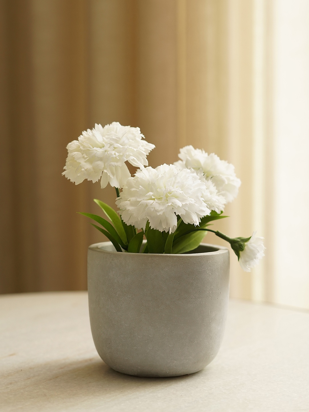 

Pure Home and Living White Carnation in Cement Pot