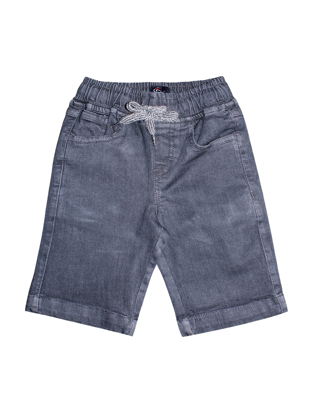 

KiddoPanti Boys Grey Solid Denim Shorts