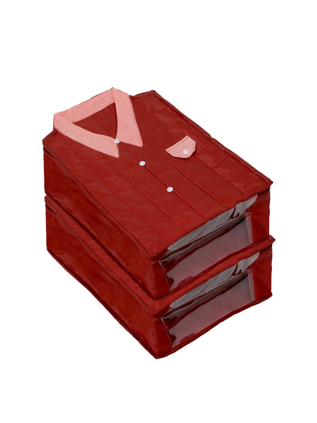 

Kuber Industries Set Of 2 Maroon Shirt Organisers