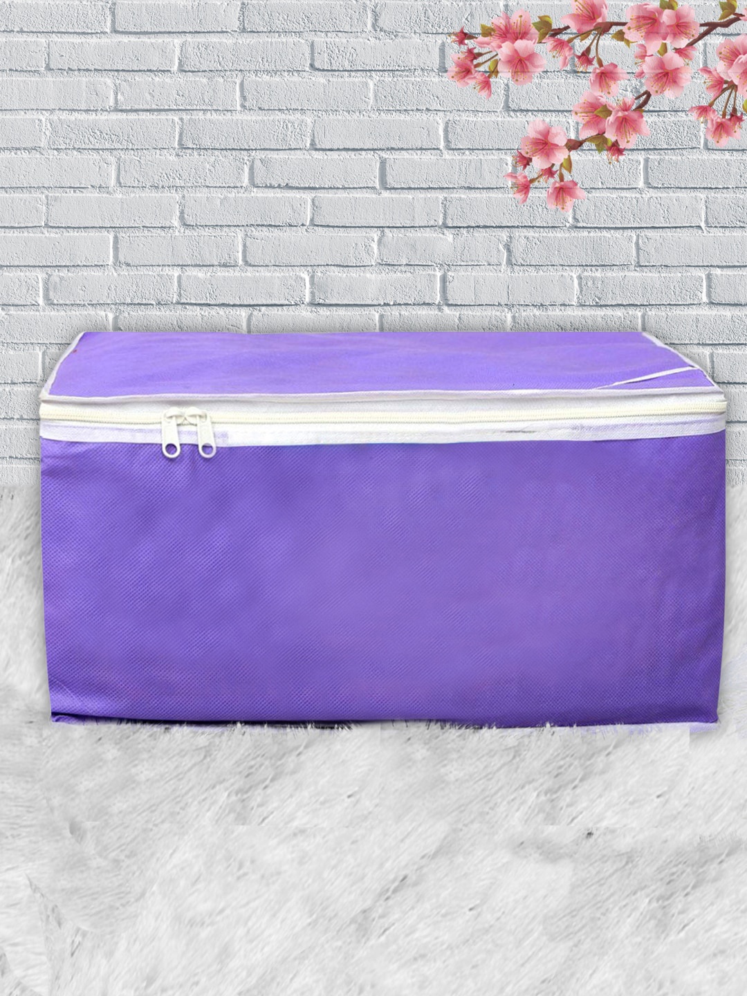 

Kuber Industries Set Of 3 Purple Solid Wardrobe Organisers