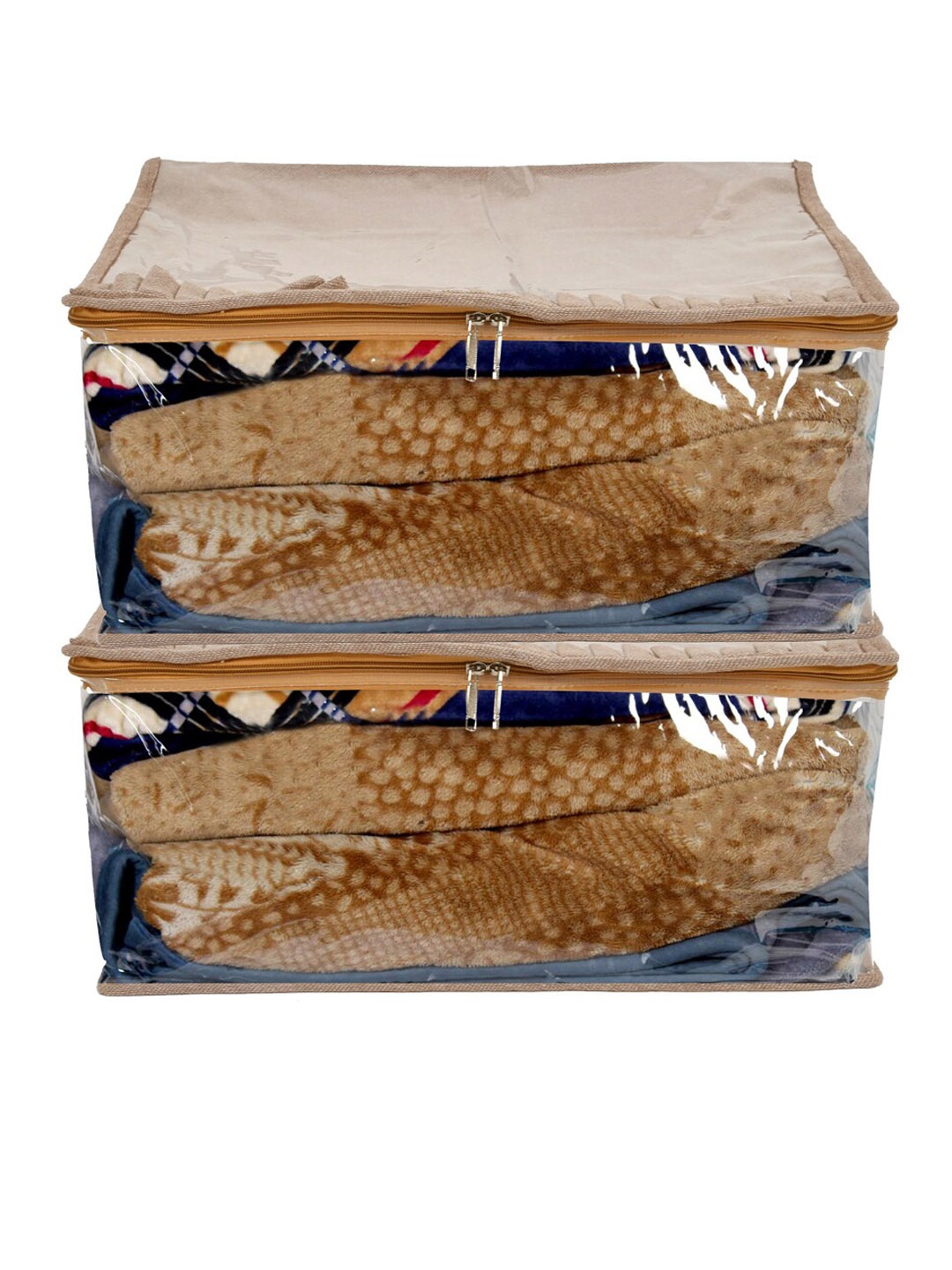 

Kuber Industries Set Of 2 Transparent Saree Organisers