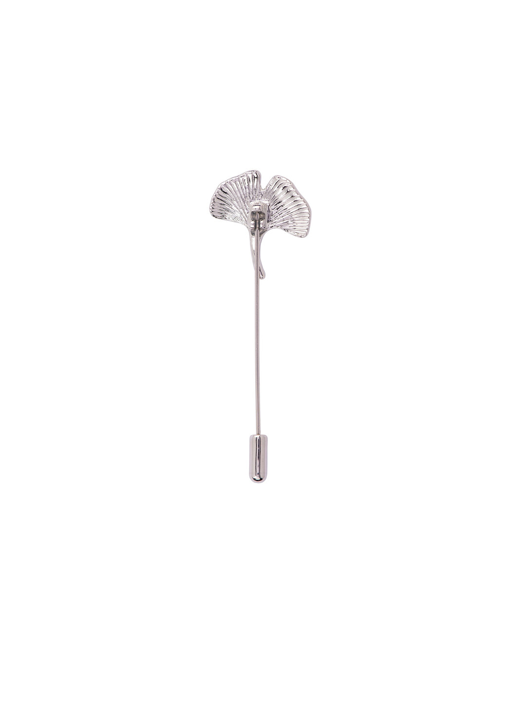 

The Tie Hub Men Silver-Toned Textured Floral Lapel Pin