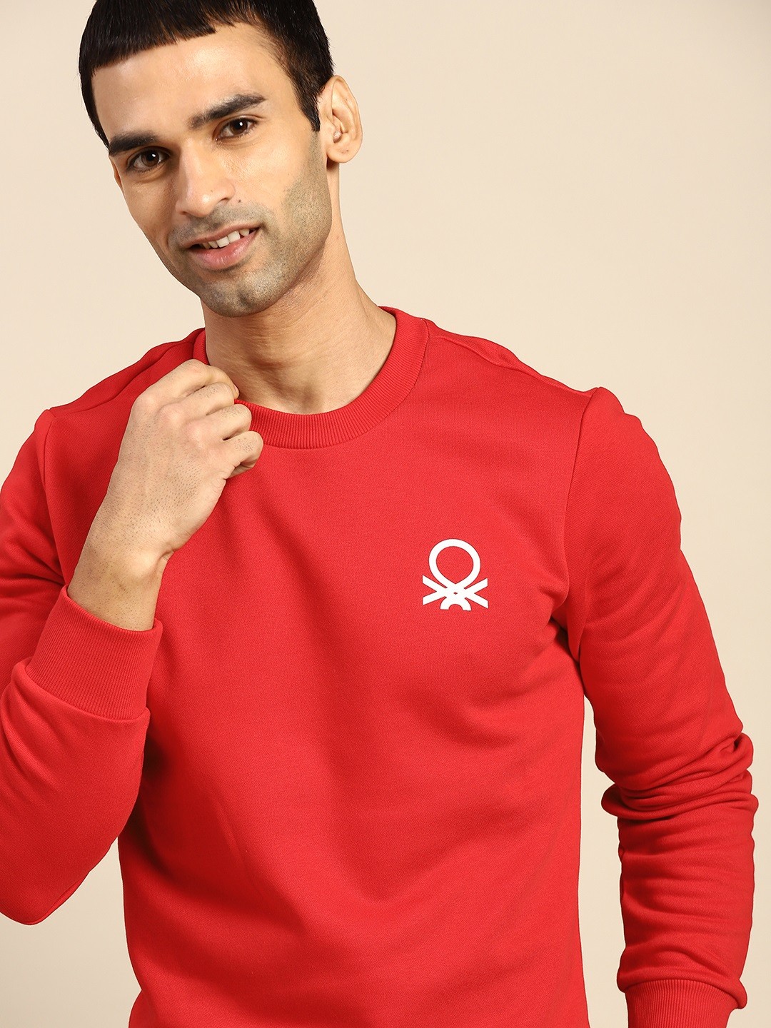 

United Colors of Benetton Men Red Sweatshirt