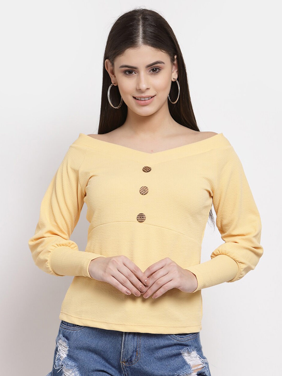 

Style Quotient Women Beige Fitted Top