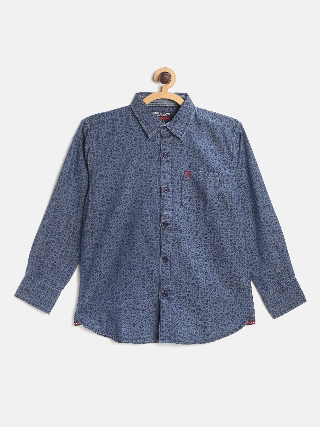 

Gini and Jony Boys Navy Blue Floral Print Casual Shirt