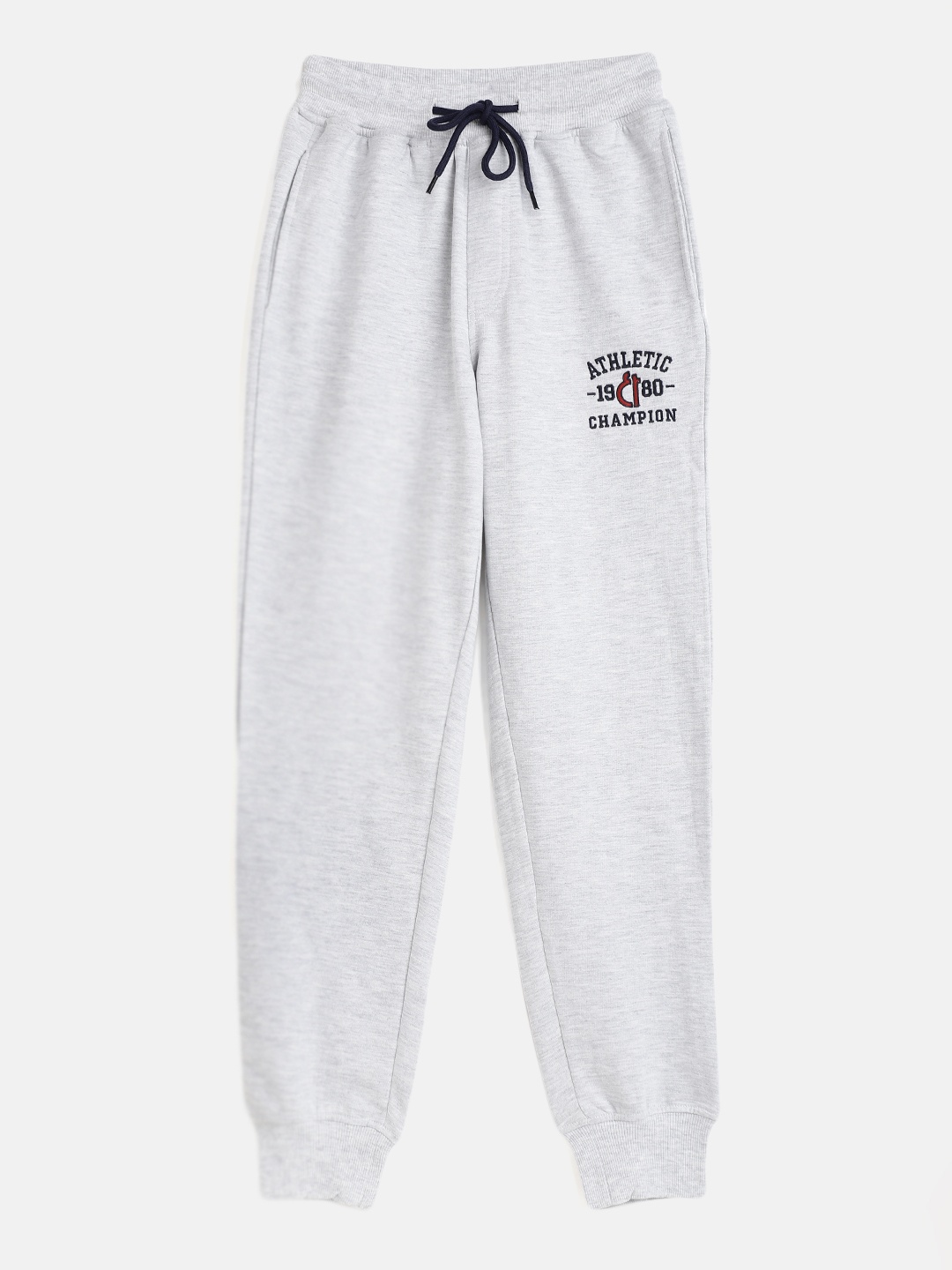 

Gini and Jony Boys Grey Melange Pure Cotton Solid Joggers