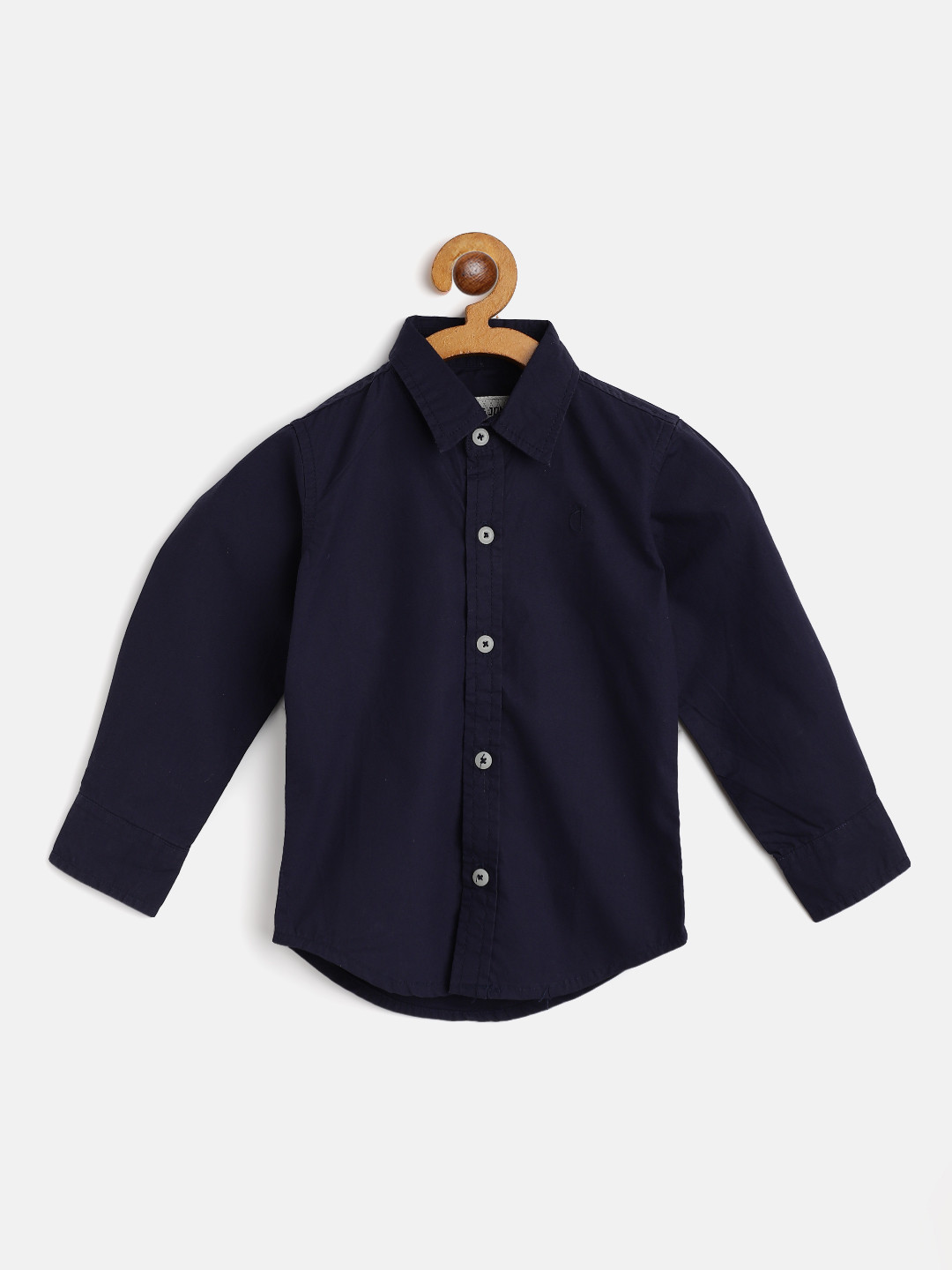 

Gini and Jony Boys Navy Blue Solid Pure Cotton Casual Shirt