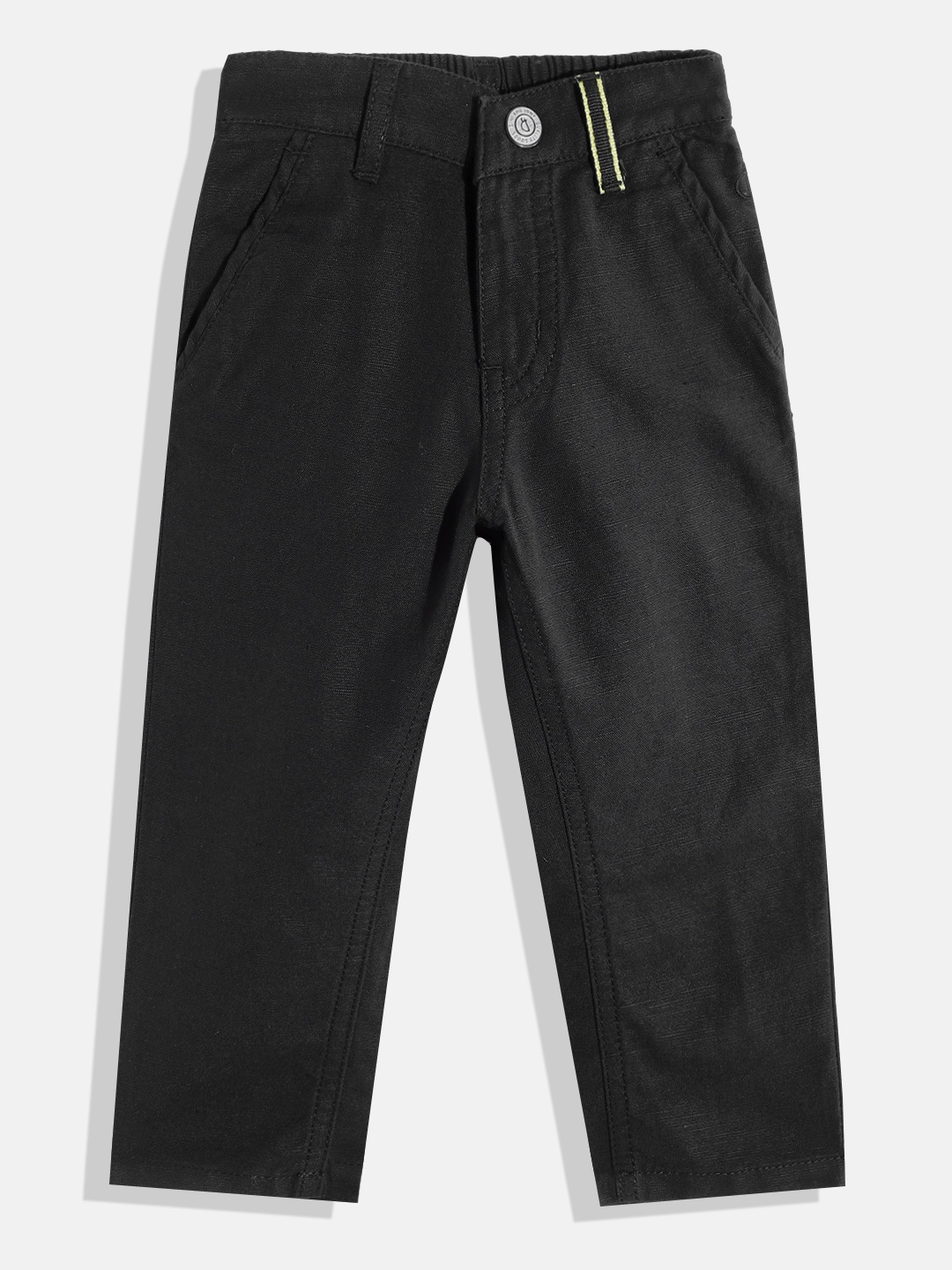

Gini and Jony Boys Black Solid Trousers