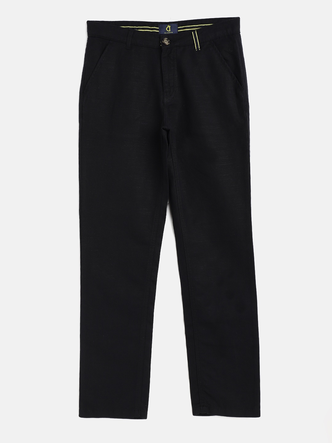 

Gini and Jony Boys Black Solid Classic Slim Fit Regular Trousers