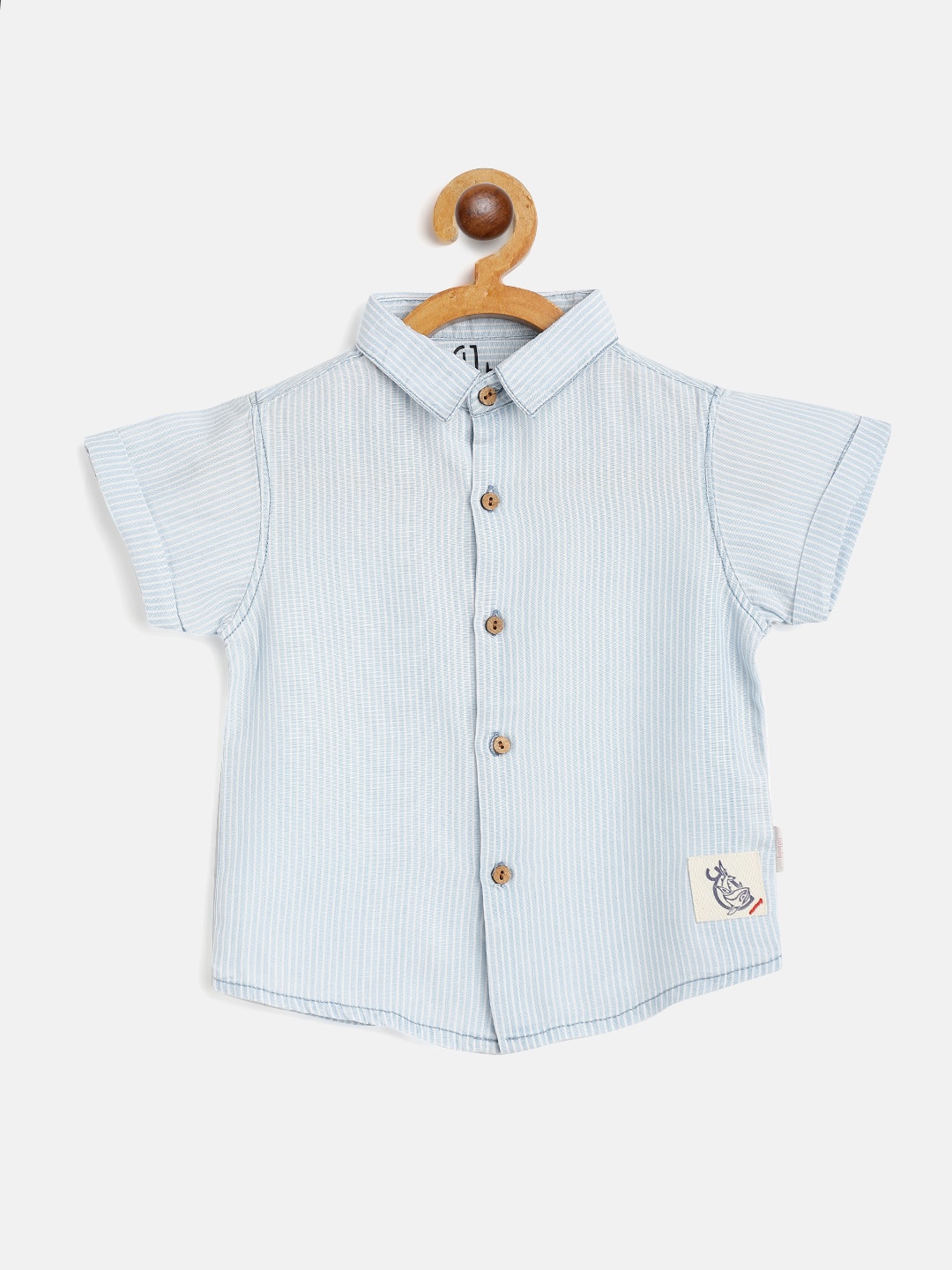 

Gini and Jony Boys Blue & White Pinstriped Casual Shirt