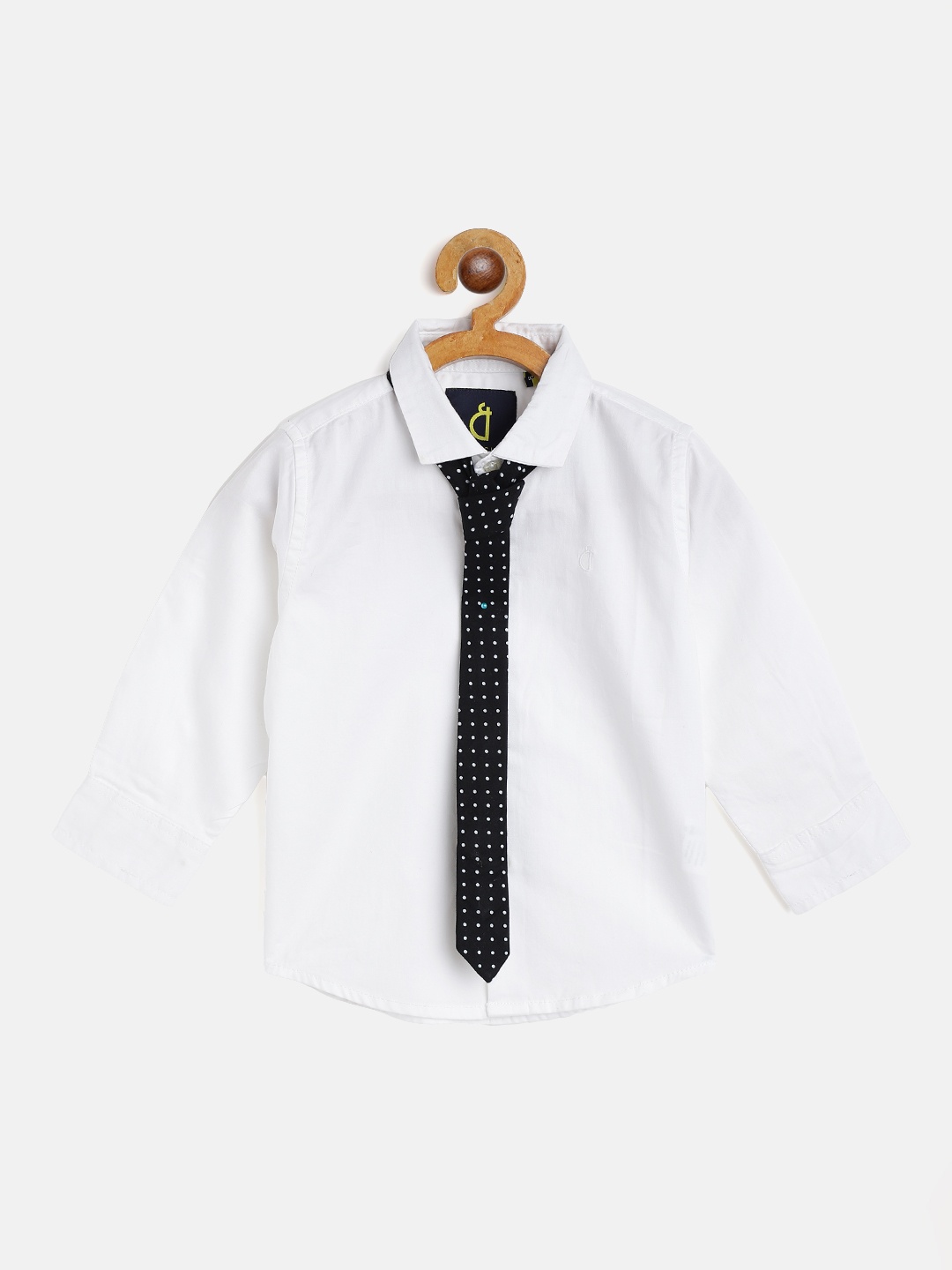 

Gini and Jony Boys White Cotton Shirt with Tie