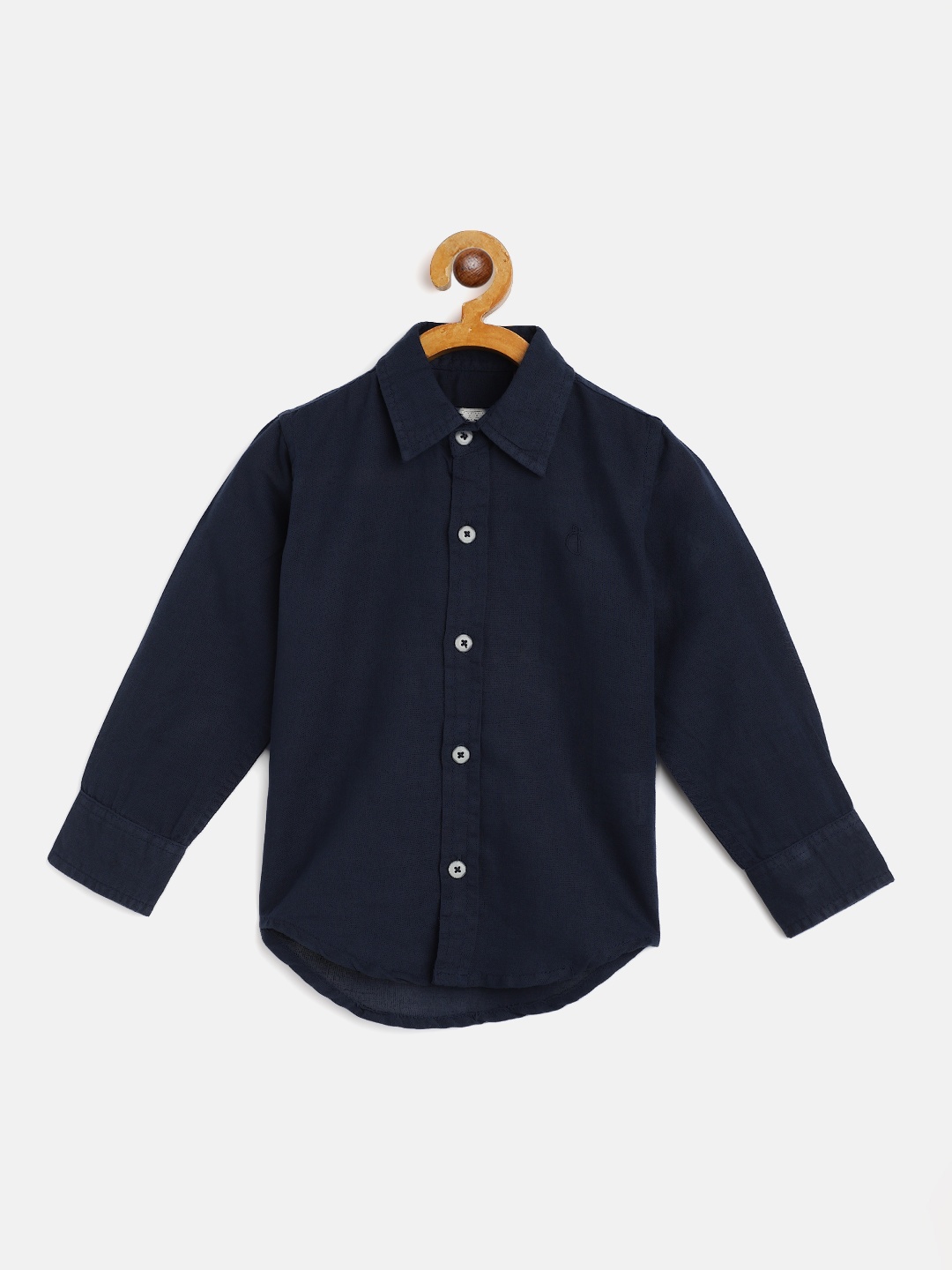 

Gini and Jony Boys Navy Blue Solid Casual Shirt