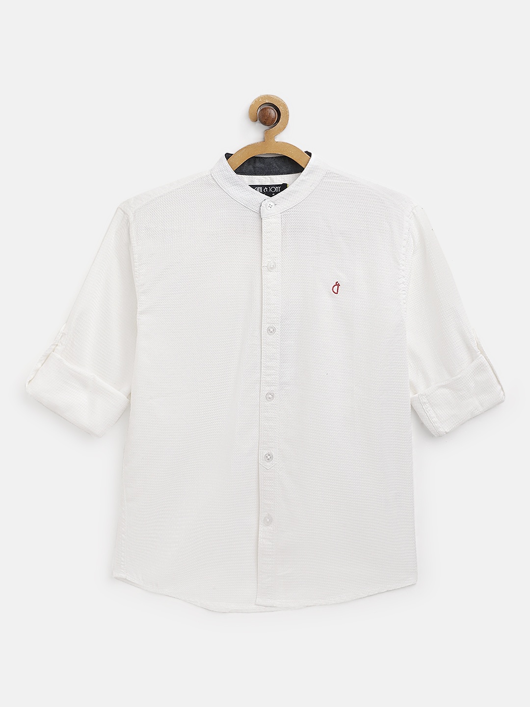

Gini and Jony Boys White Self-Design Pure Cotton Casual Shirt
