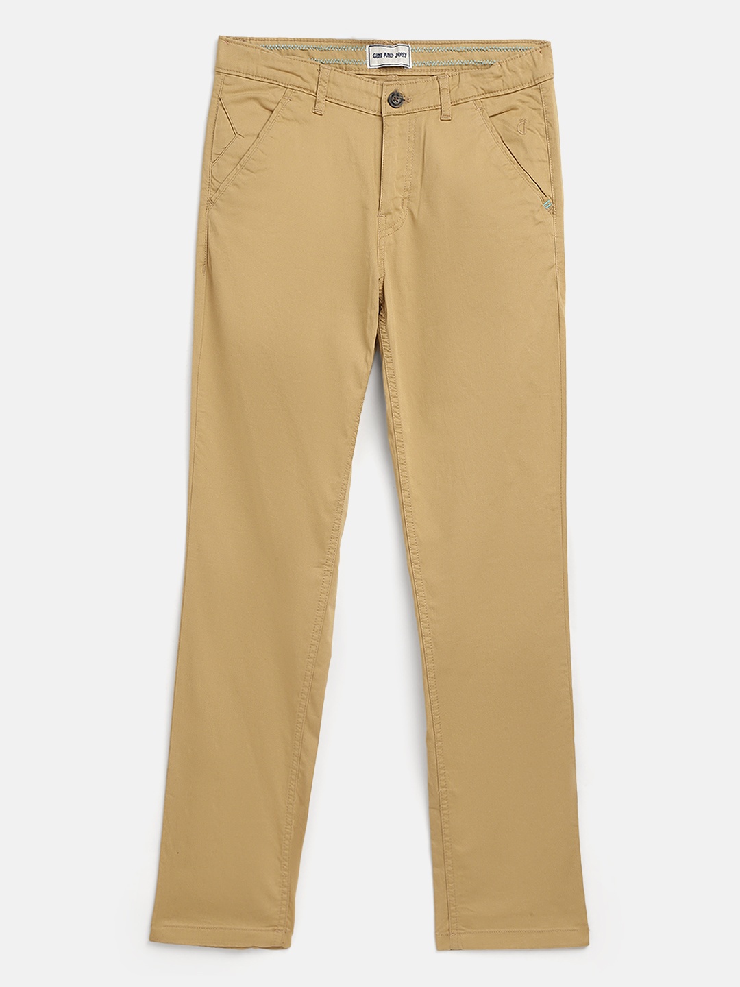 

Gini and Jony Boys Khaki Solid Chinos Trousers