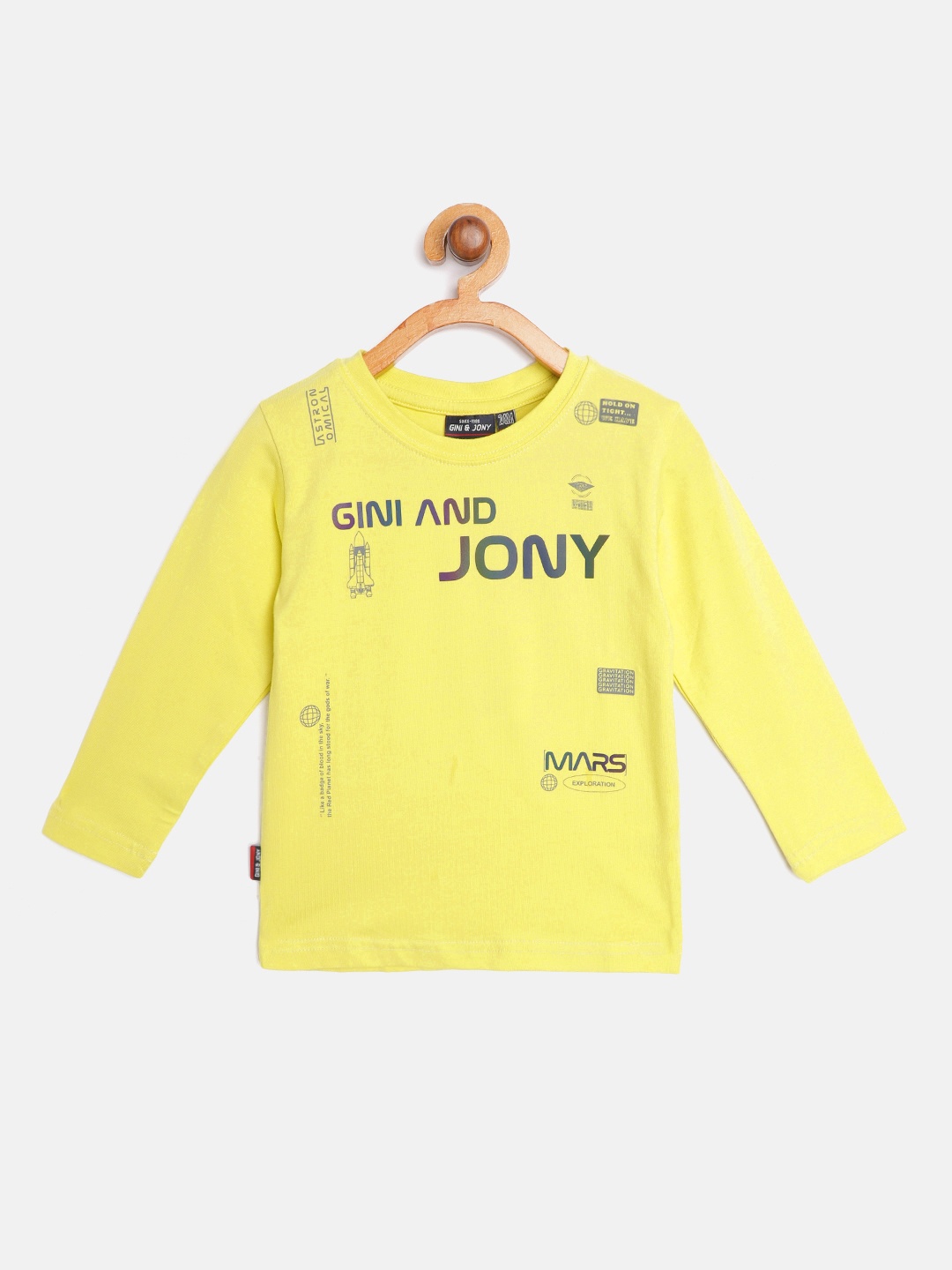 

Gini and Jony Infant Boys Yellow Brand Logo Print T-shirt