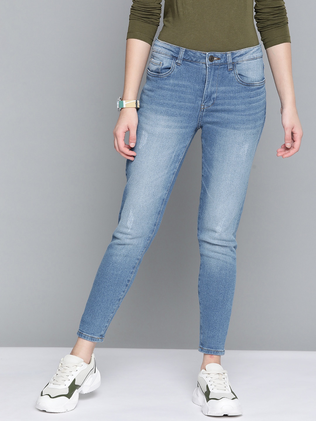 

Harvard Women Blue Skinny Fit Light Fade Stretchable Cropped Jeans