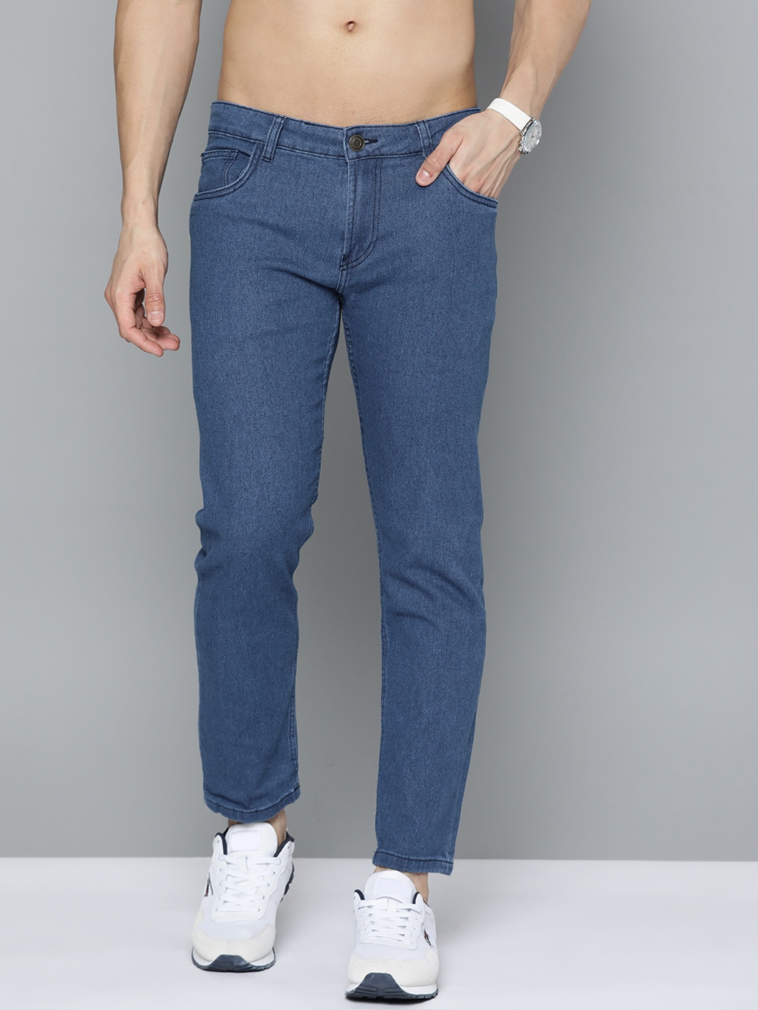 

Harvard Men Blue Solid Slim Fit Stretchable Jeans