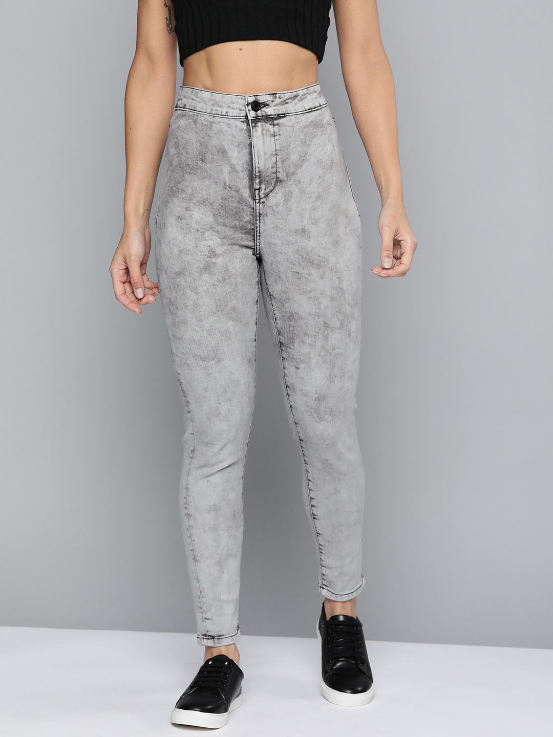 

Harvard Women Grey Melange High Rise Super Skinny Fit Stretchable Jeans