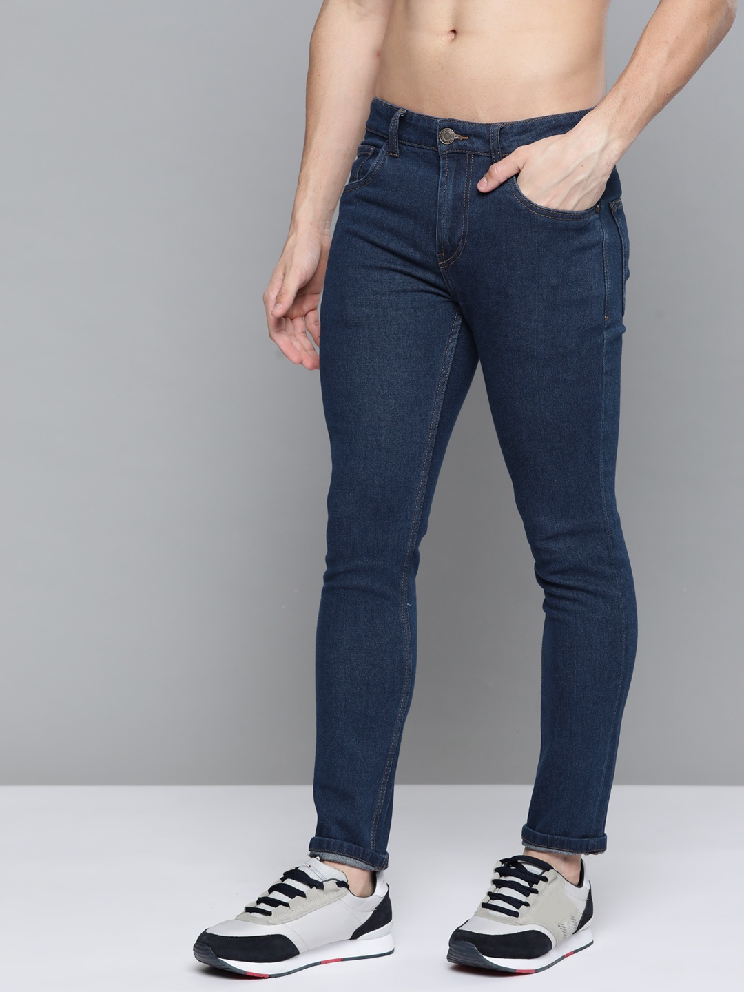 

Harvard Men Navy Blue Clean Look Skinny Fit Stretchable Jeans