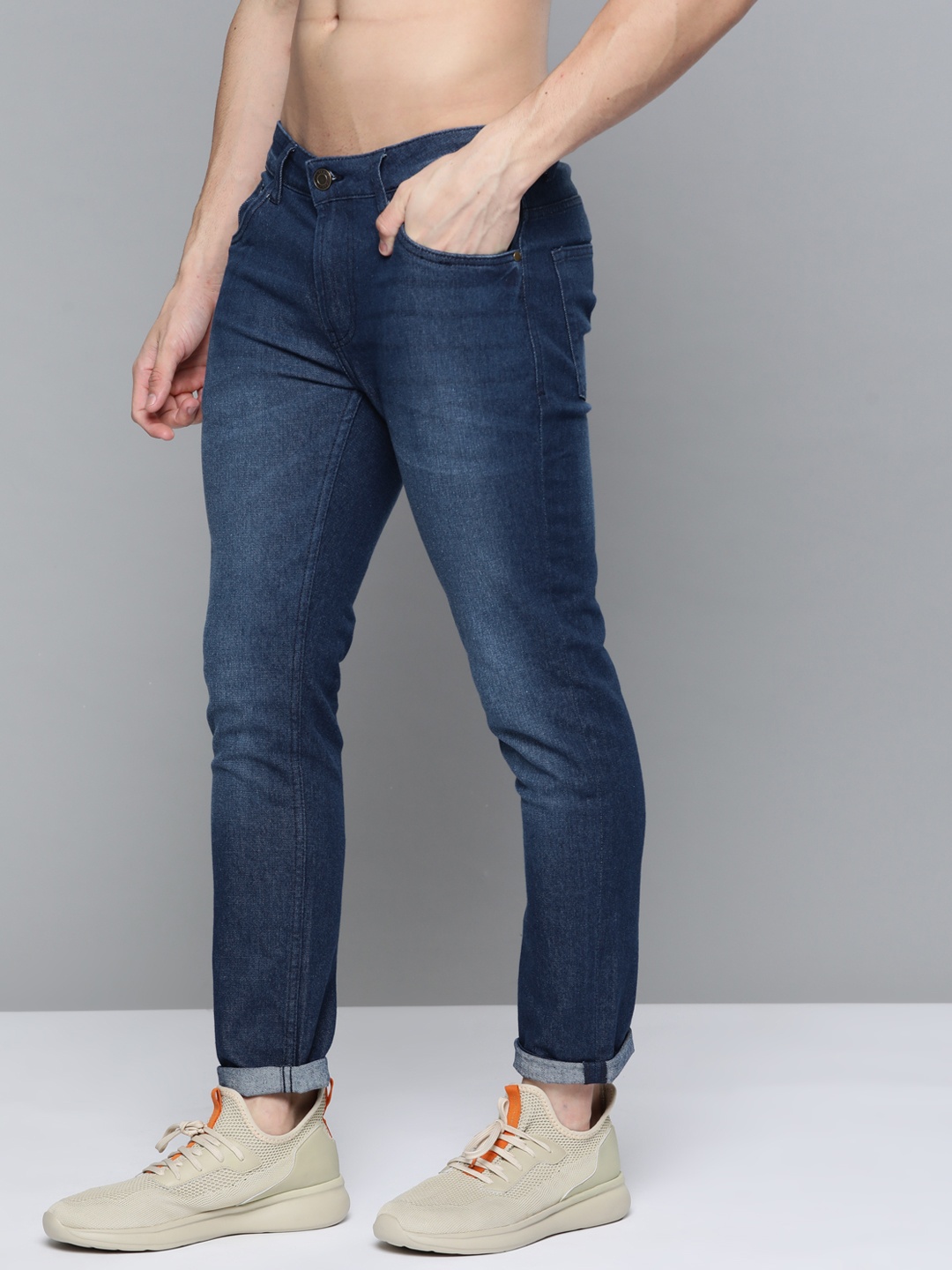 

Harvard Men Navy Blue Skinny Fit Light Fade Stretchable Jeans