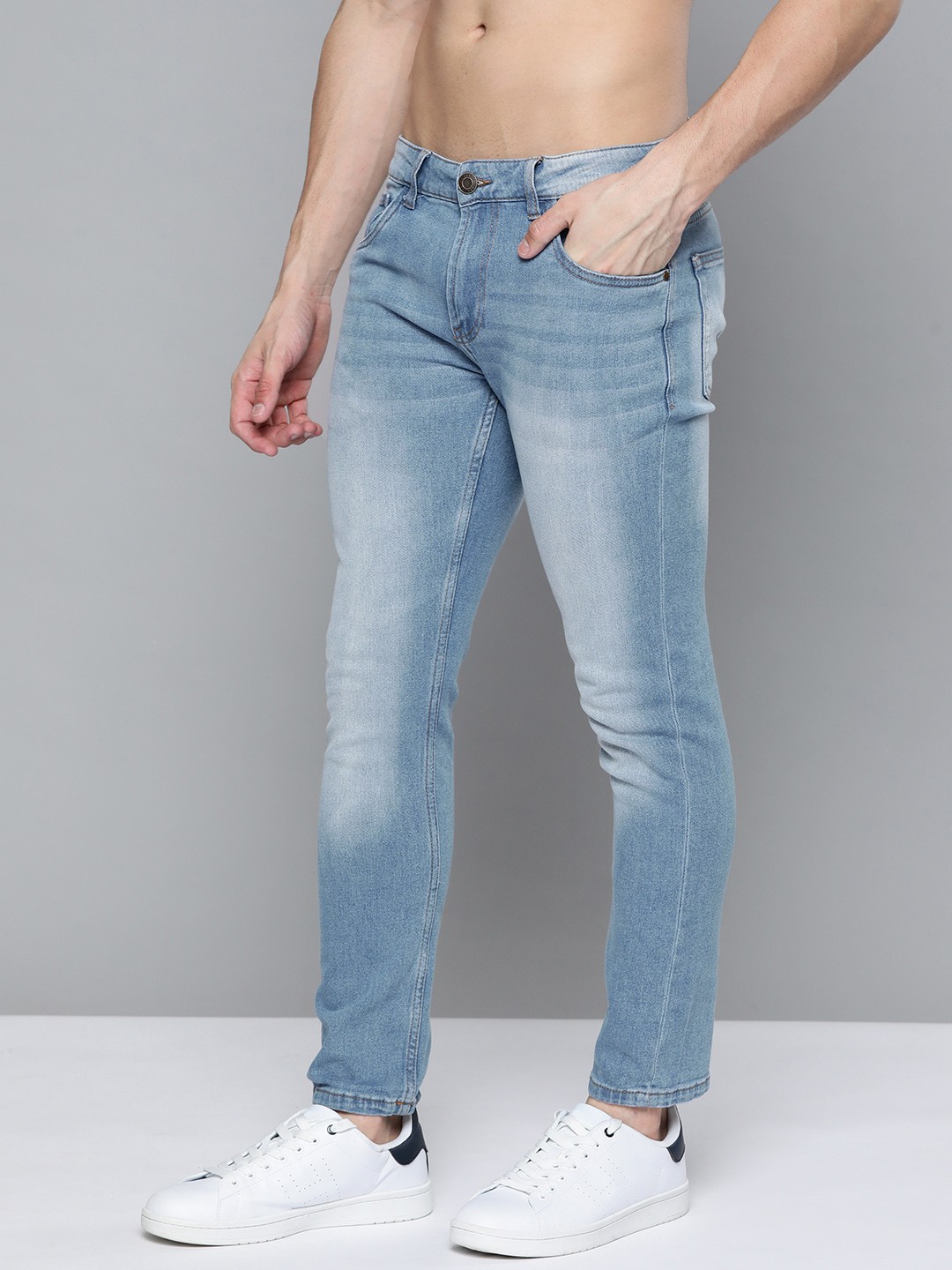 

Harvard Men Blue Skinny Fit Heavy Fade Stretchable Jeans