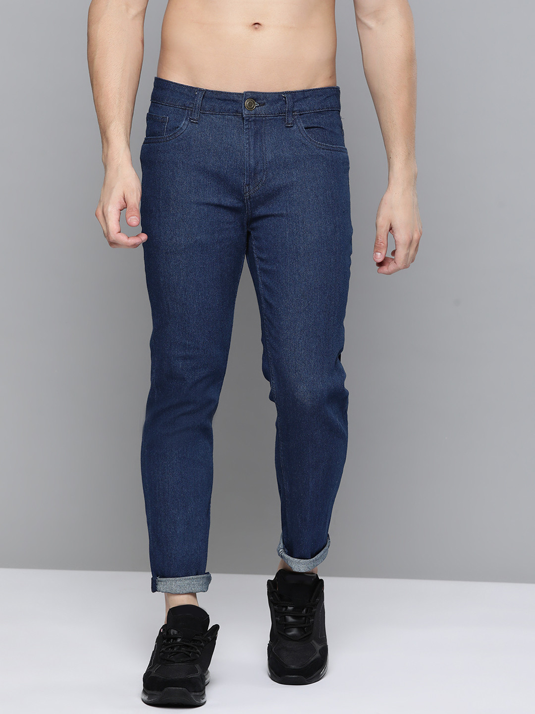 

Harvard Men Navy Blue Tapered Fit Stretchable Jeans