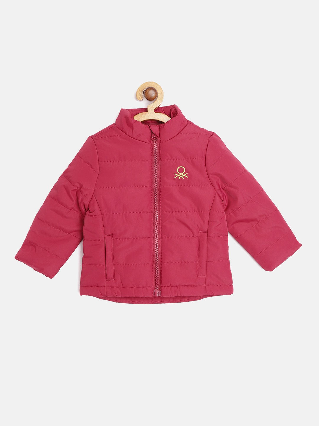 

United Colors of Benetton Girls Magenta Solid Padded Jacket