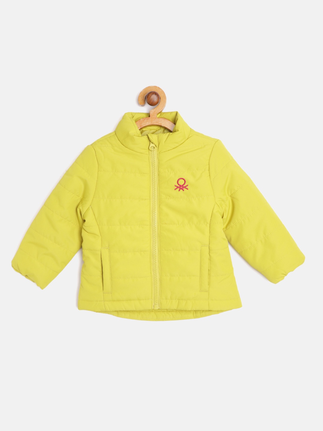

United Colors of Benetton Girls Lime Green Solid Padded Jacket