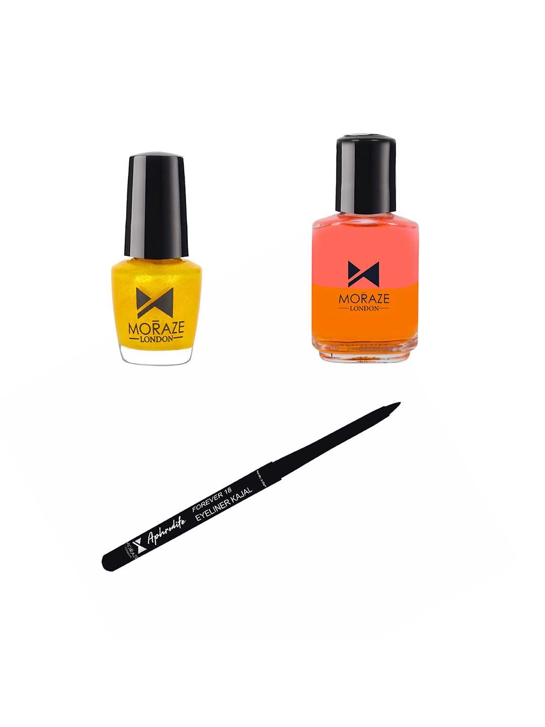 

Moraze Set of Kajal with Nail Polish and Nail Paint Remover, Multi