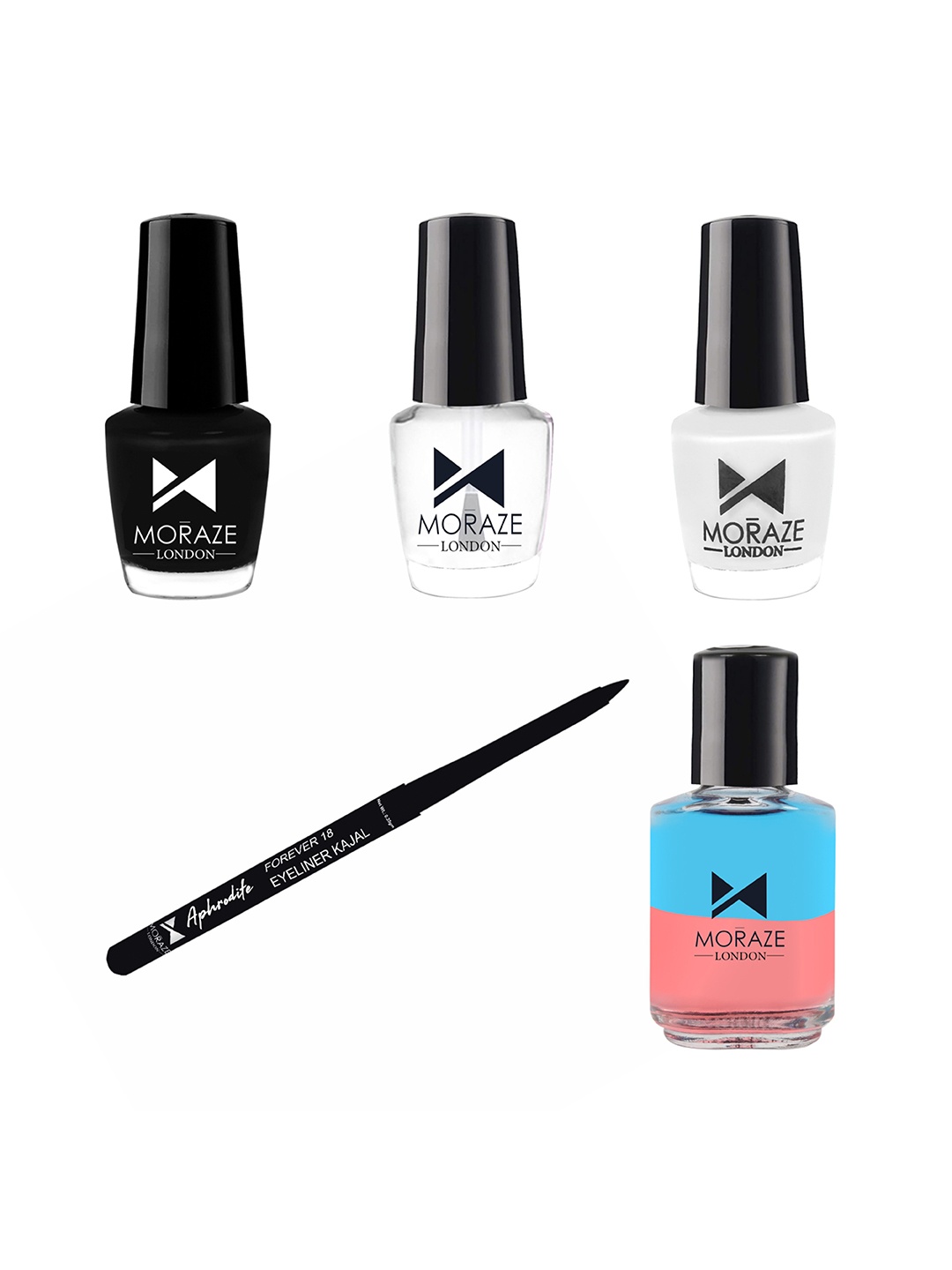 

Moraze Combo Pack Of 2 Nail Polish Kit With Nail Paint Remover & Kajal, Multi