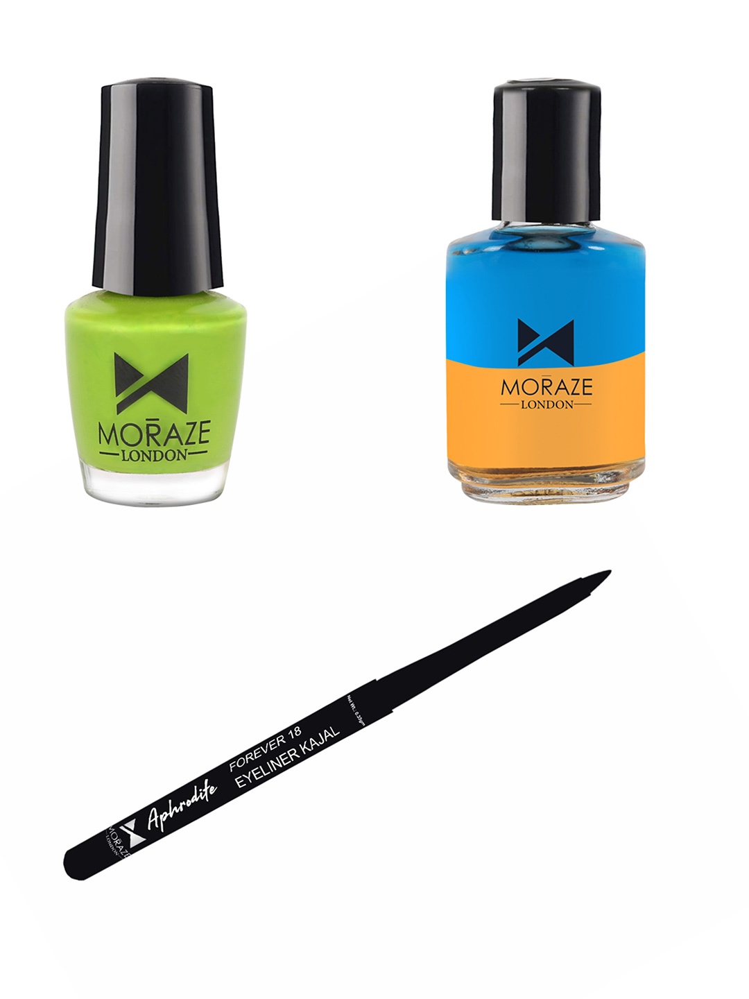 

Moraze Set of Kajal with Nail Polish and Nail Paint Remover, Multi