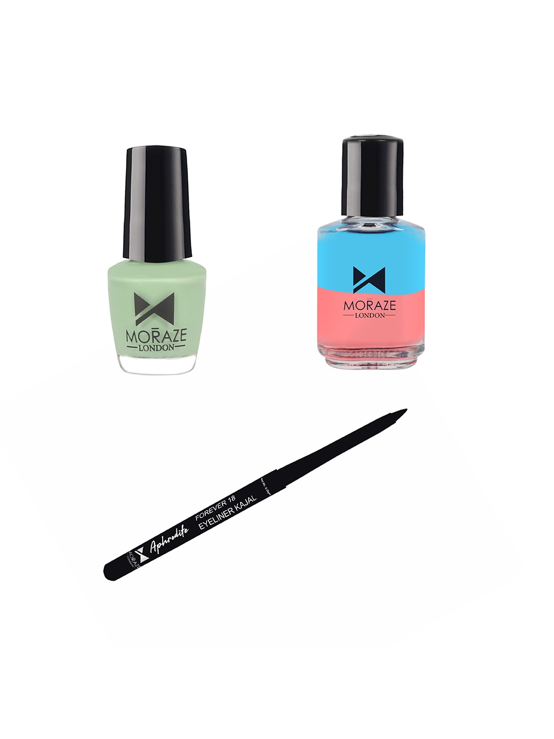 

Moraze Pack of Kajal with 1 Nail Polish & Paint Remover (5+30) ML, Multi