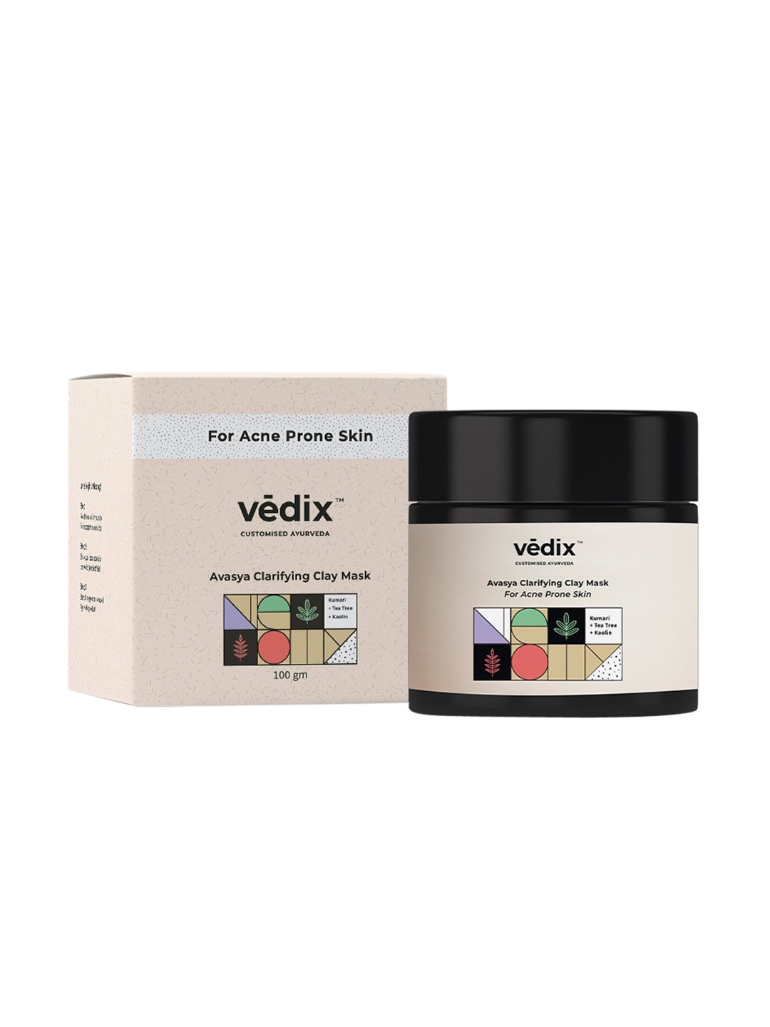 

VEDIX Avasya Clarifying Clay Mask For Acne Prone Skin Ayurvedic Face Pack- 100gm, Yellow