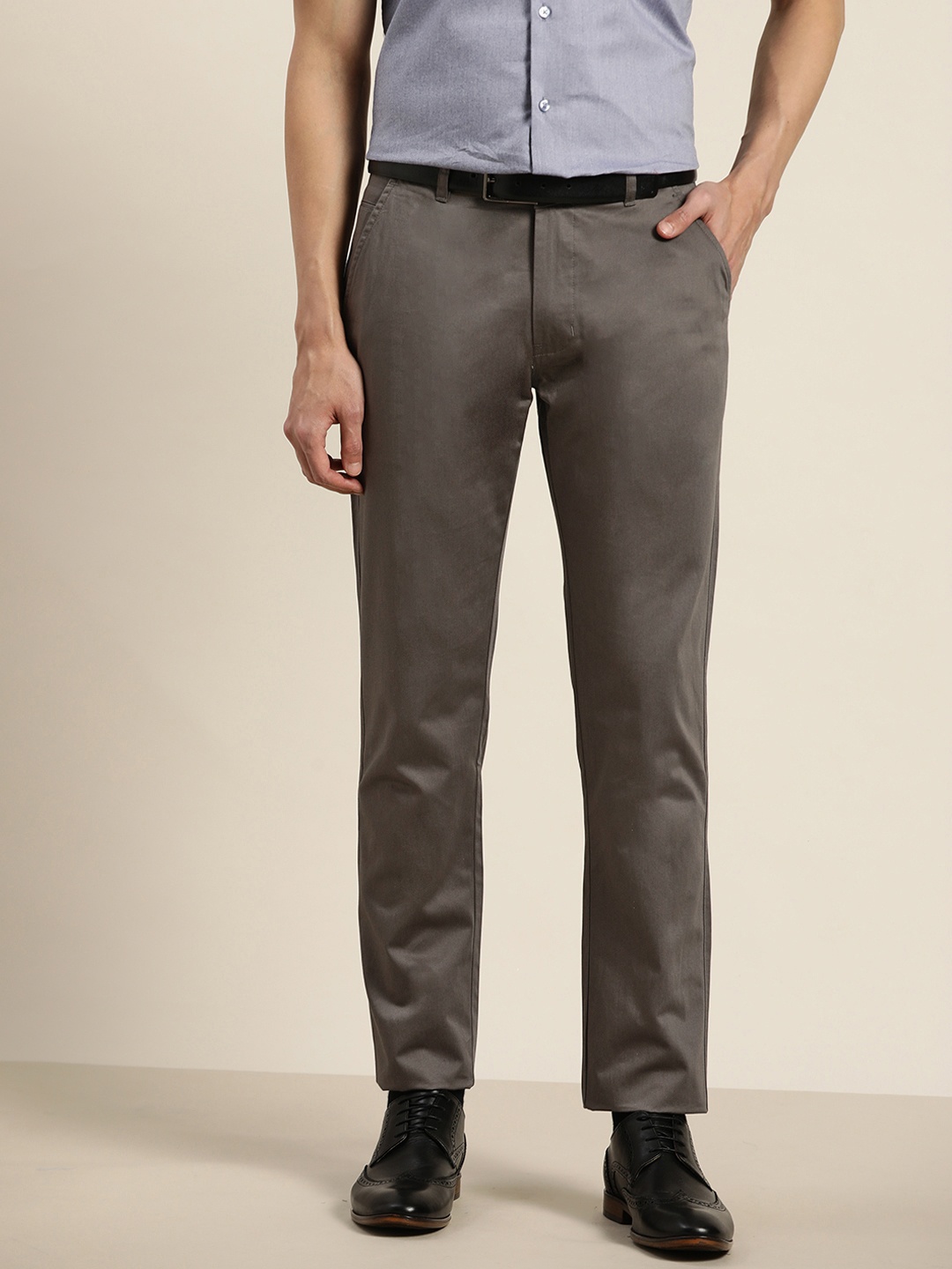 

Hancock Men Green Slim Fit Formal Trousers