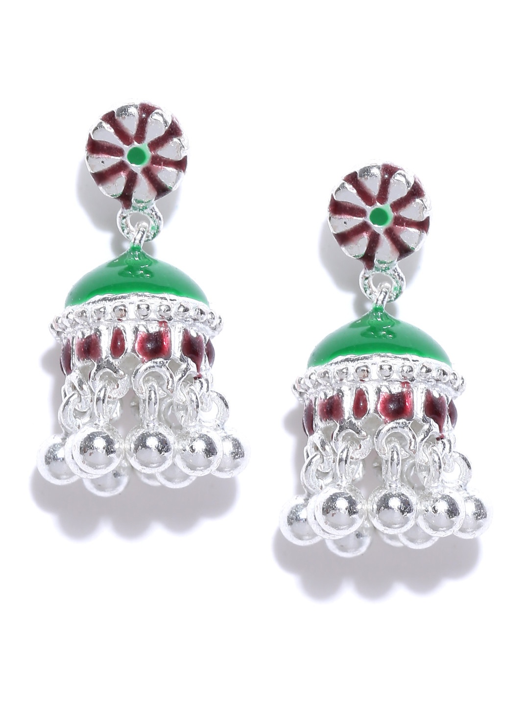 

ahilya Sterling Silver Enamel Jhumkis